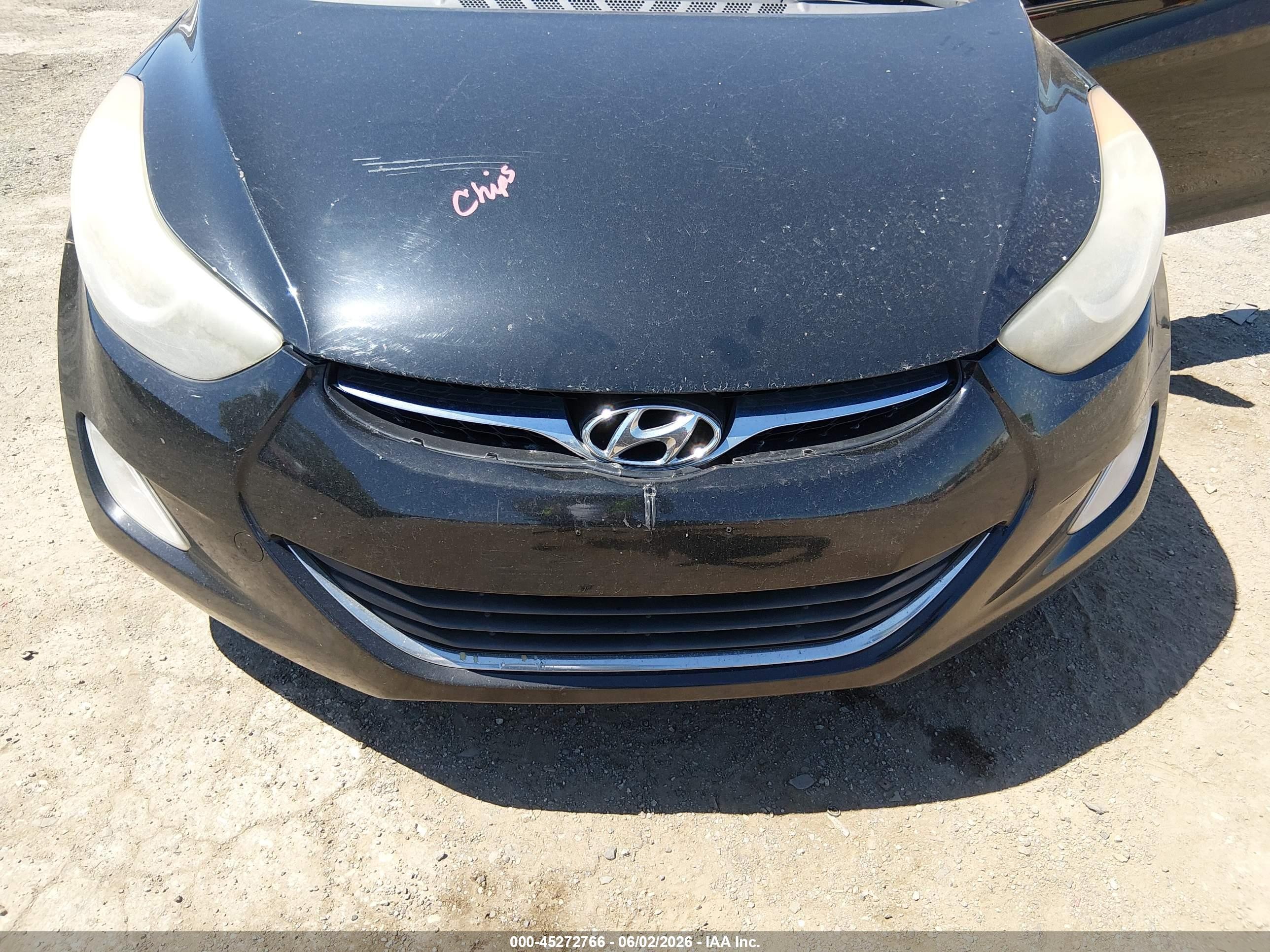 2013 Hyundai Elantra Gls Black vin: 5NPDH4AEXDH166384