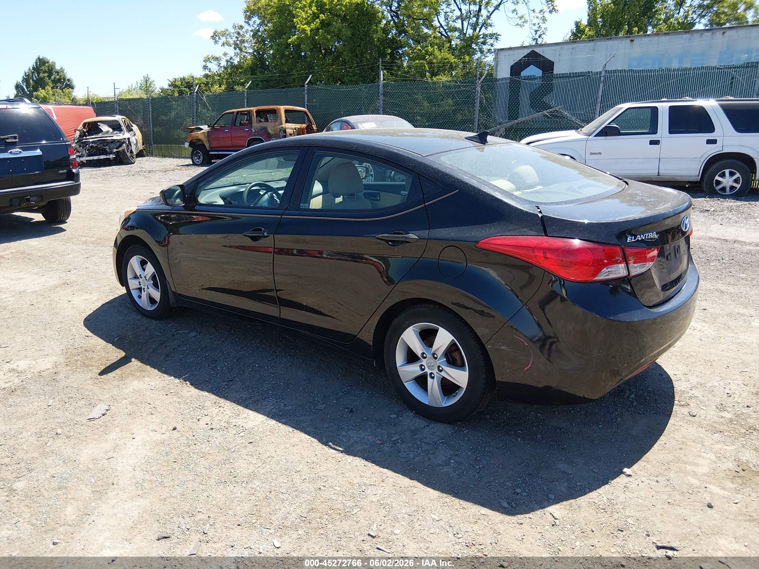 2013 Hyundai Elantra Gls Black vin: 5NPDH4AEXDH166384