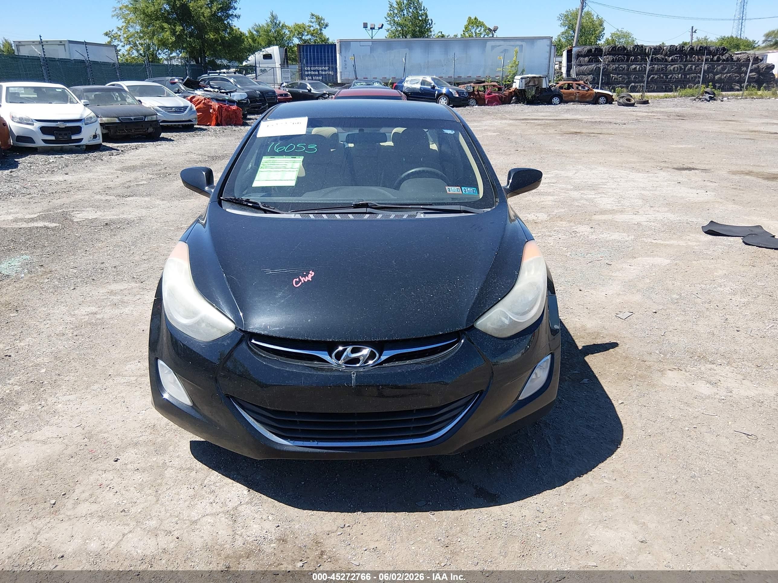 2013 Hyundai Elantra Gls Black vin: 5NPDH4AEXDH166384