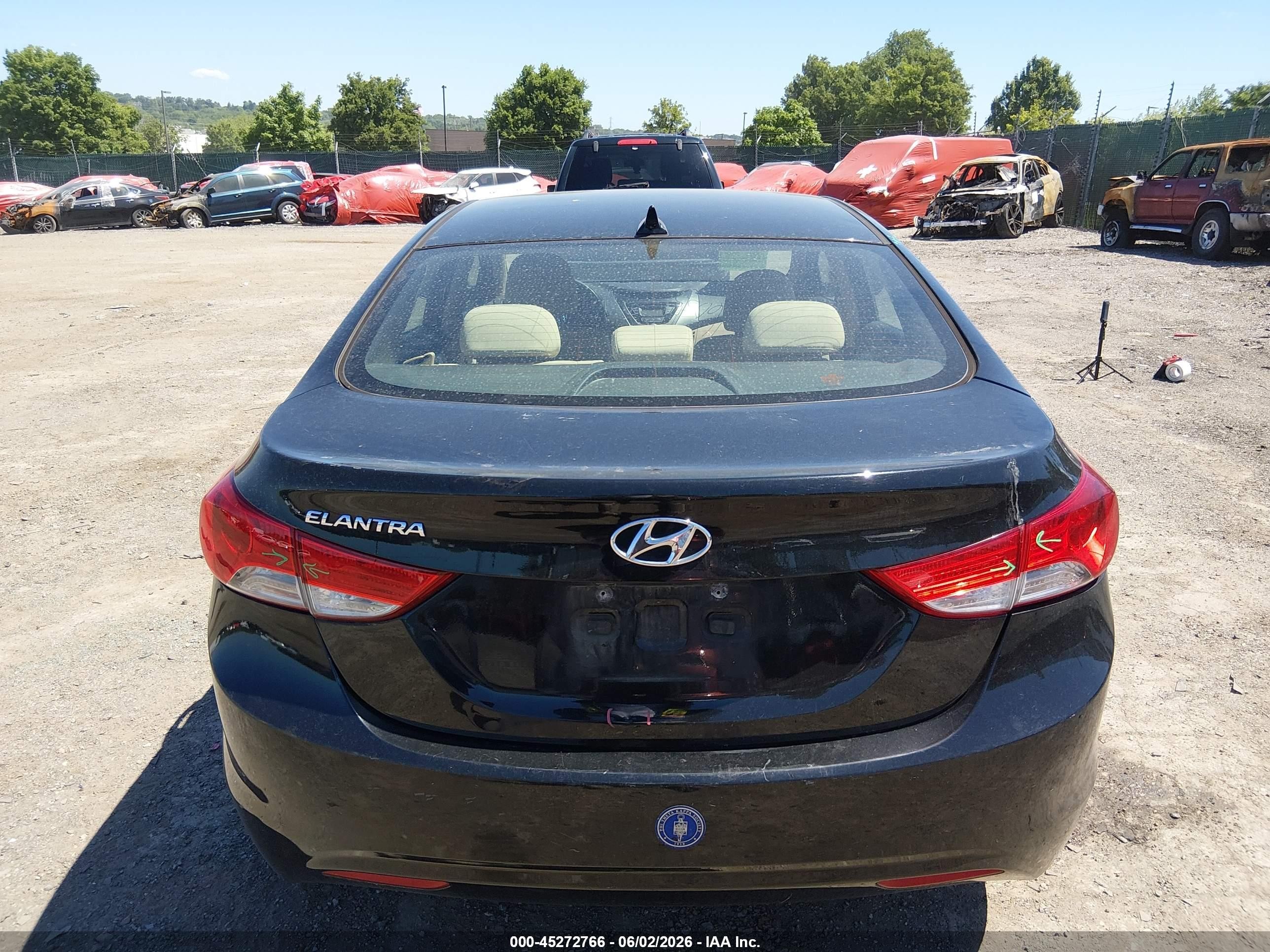2013 Hyundai Elantra Gls Black vin: 5NPDH4AEXDH166384