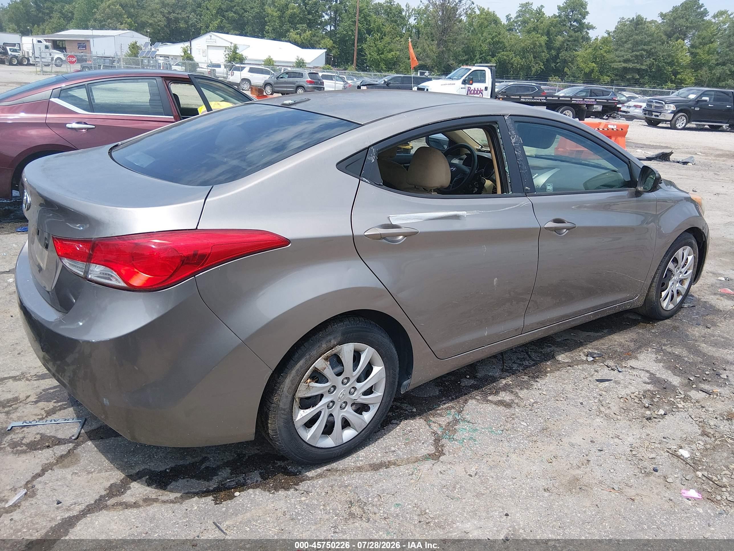 2013 Hyundai Elantra Gls Gray vin: 5NPDH4AEXDH179491