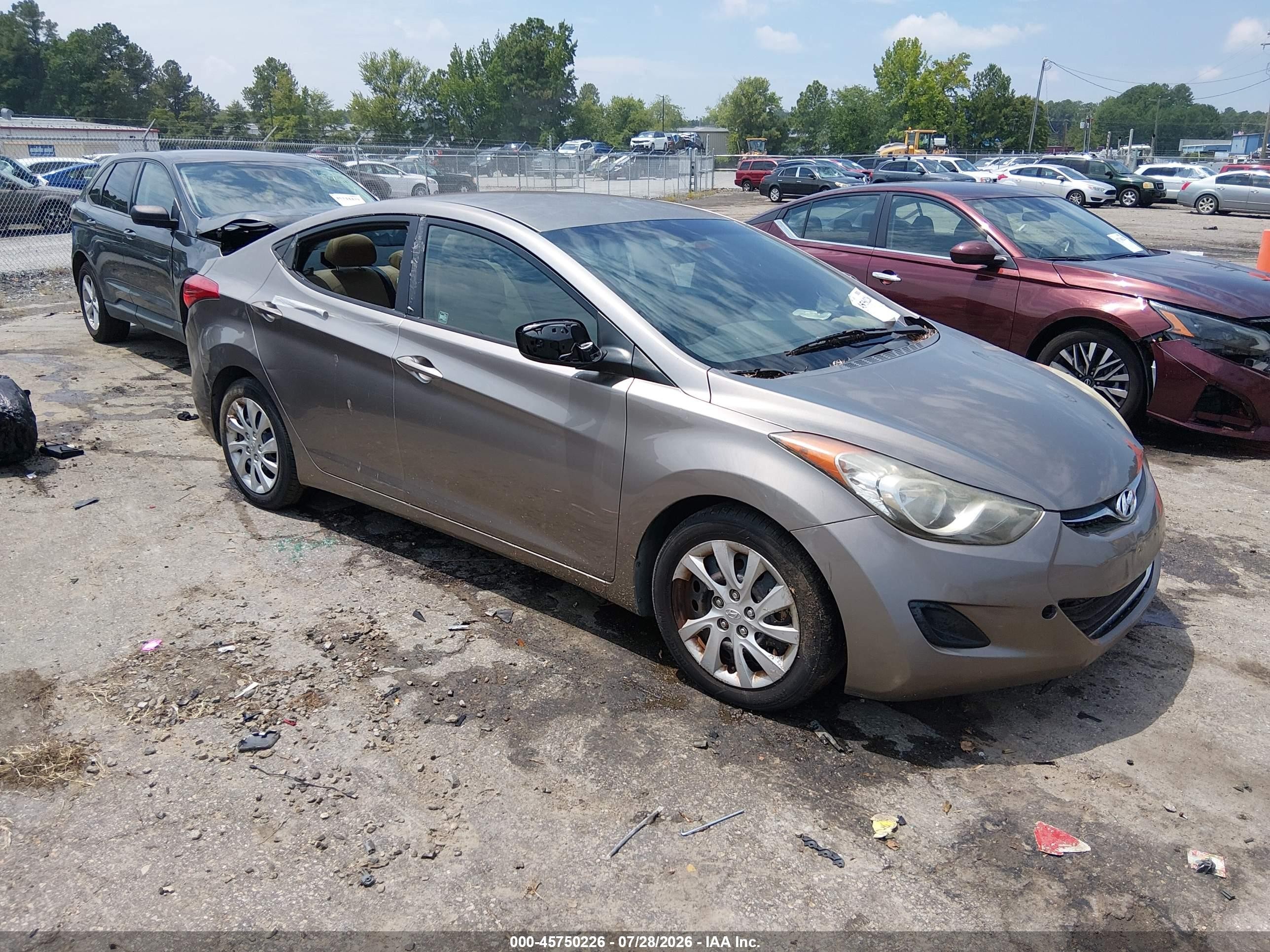 2013 Hyundai Elantra Gls Gray vin: 5NPDH4AEXDH179491