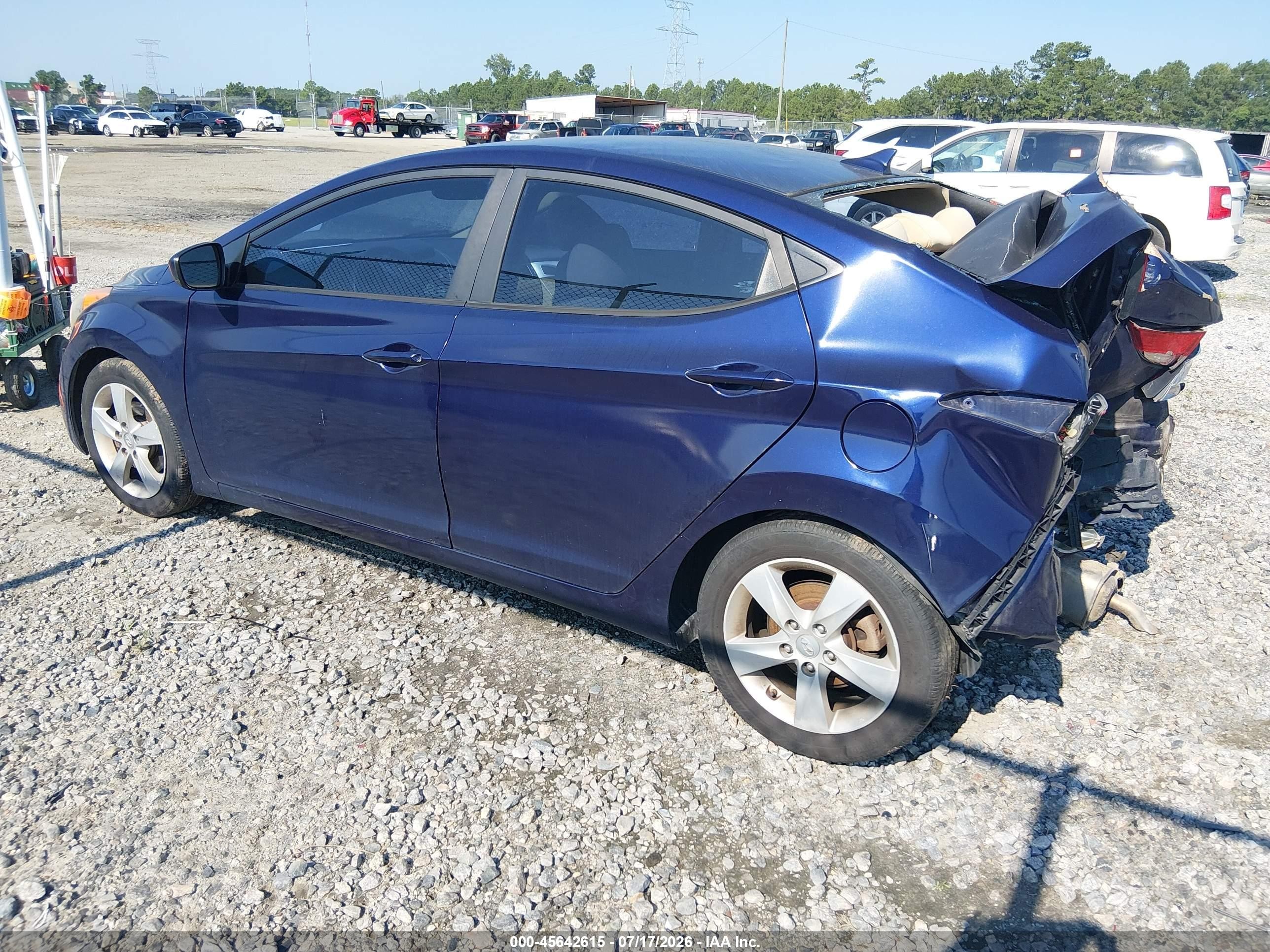 2013 Hyundai Elantra Gls Blue vin: 5NPDH4AEXDH205894