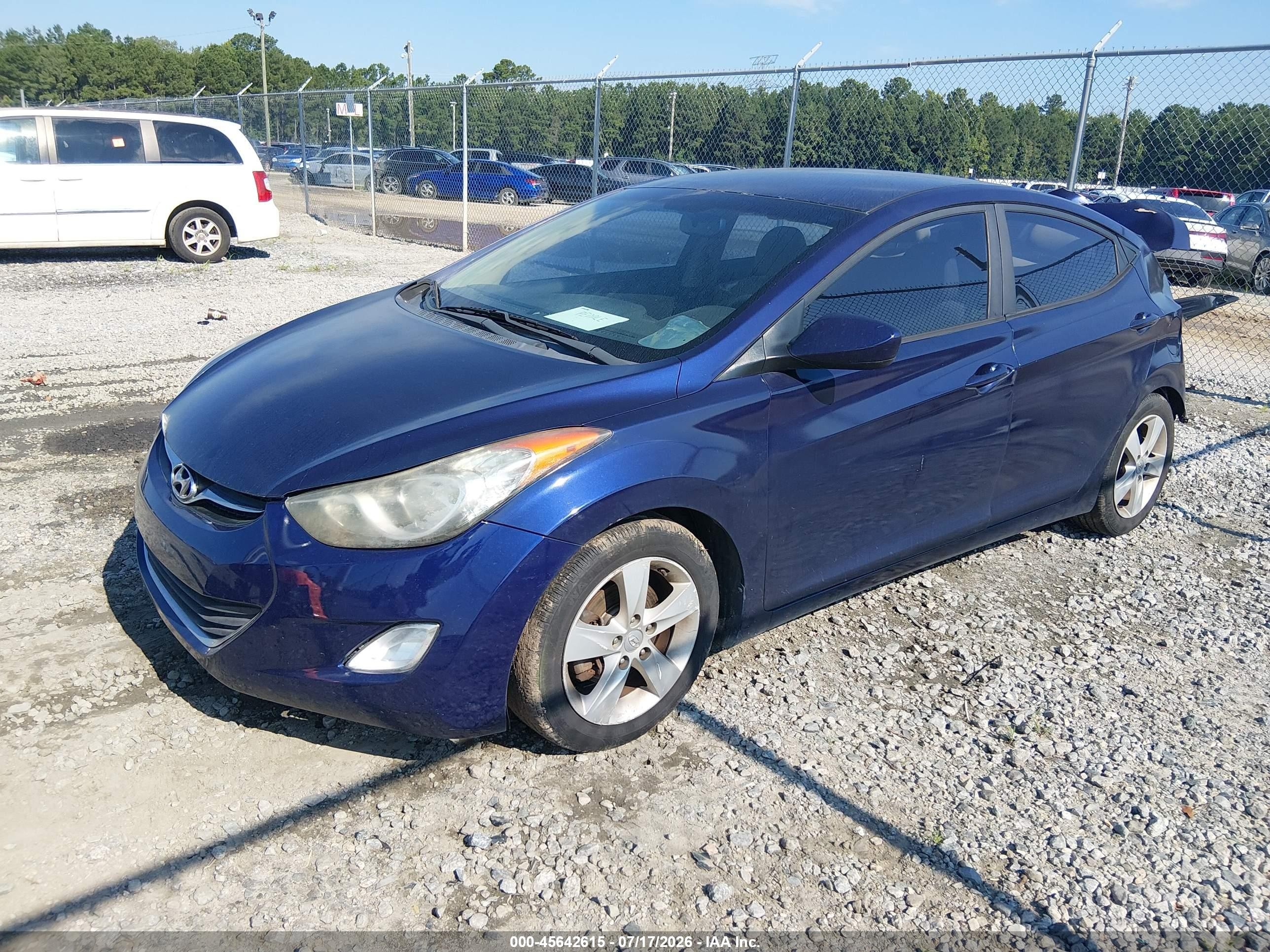 2013 Hyundai Elantra Gls Blue vin: 5NPDH4AEXDH205894