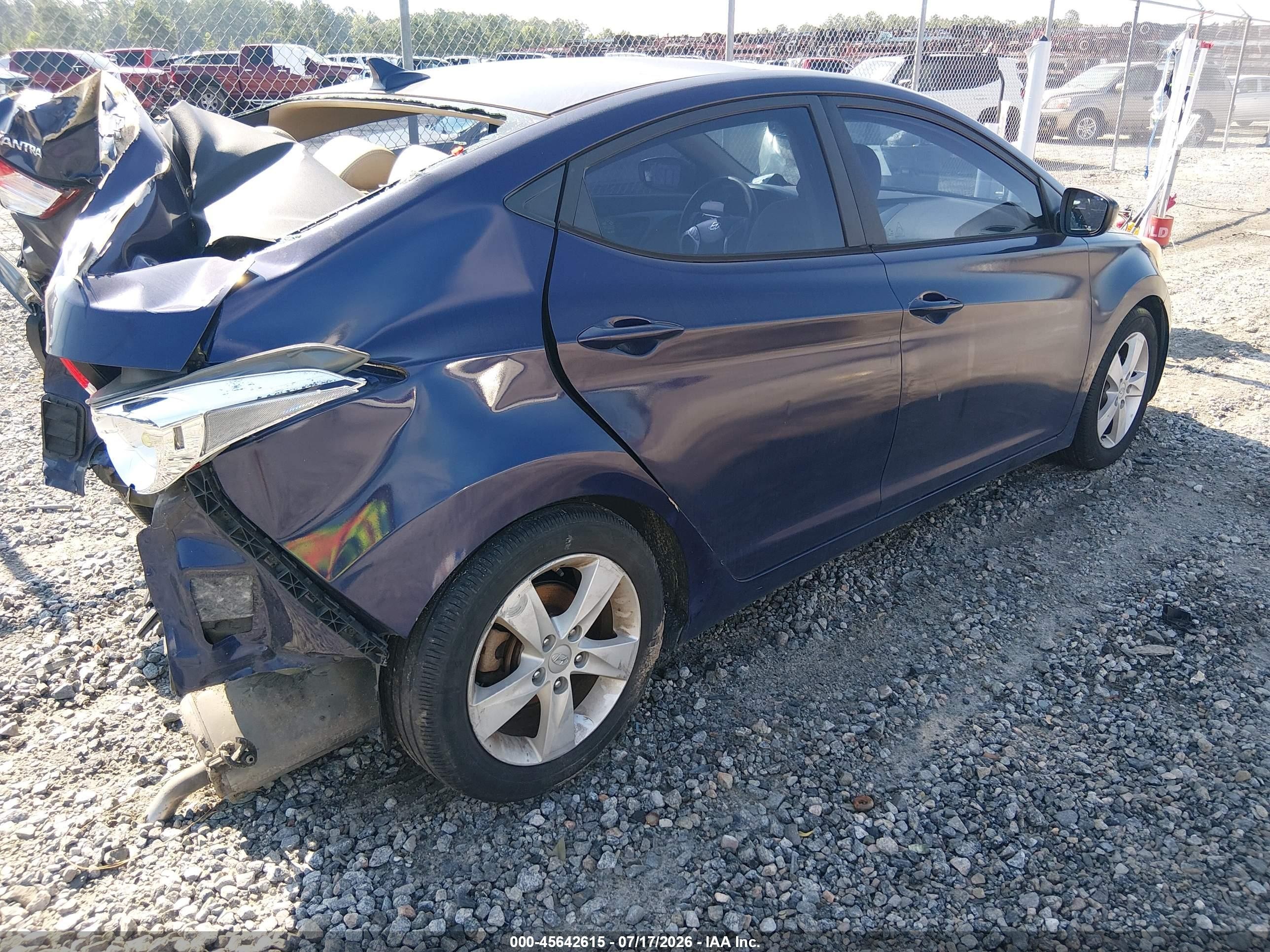2013 Hyundai Elantra Gls Blue vin: 5NPDH4AEXDH205894