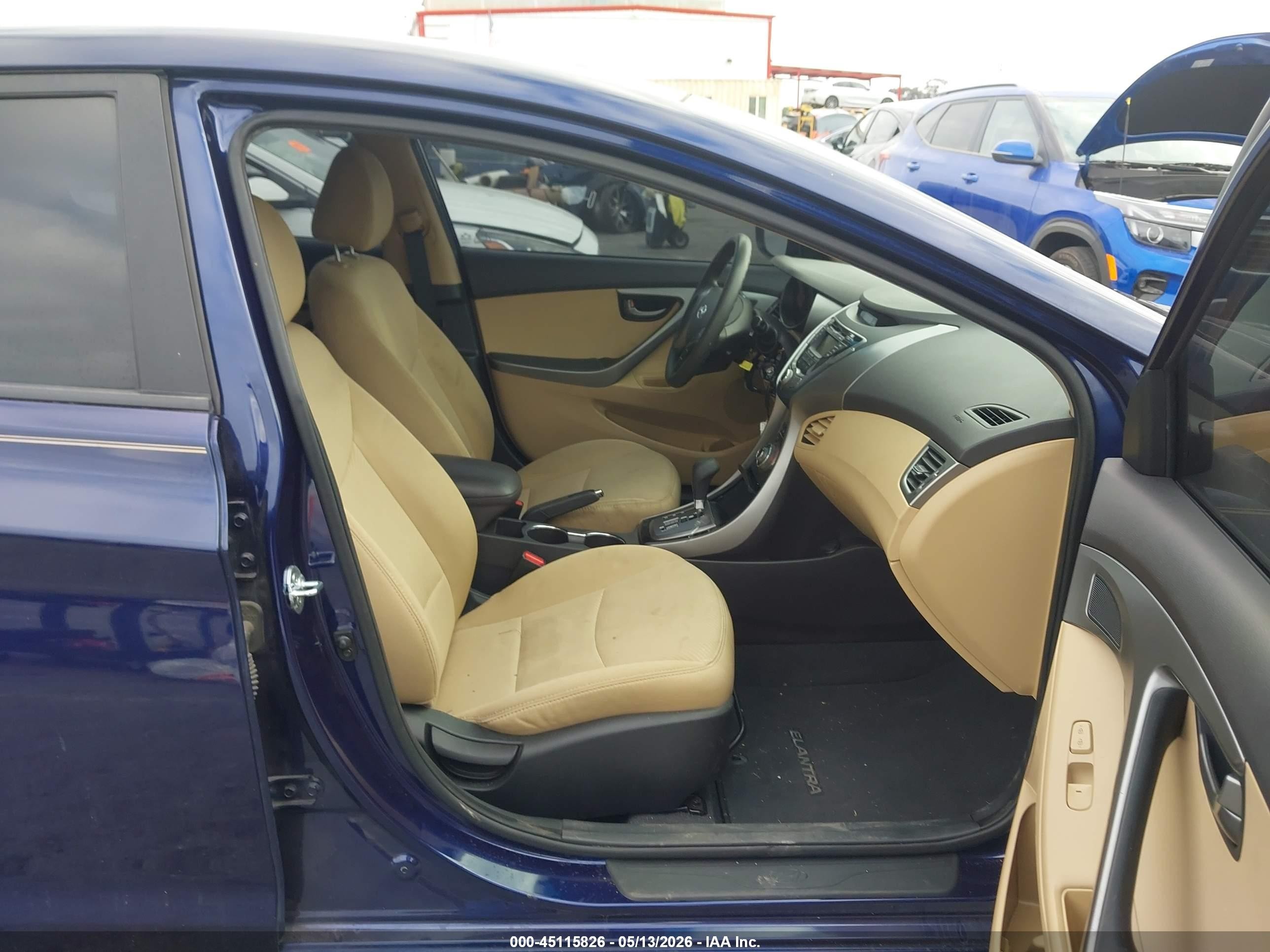 2013 Hyundai Elantra Gls/limited Blue vin: 5NPDH4AEXDH206379