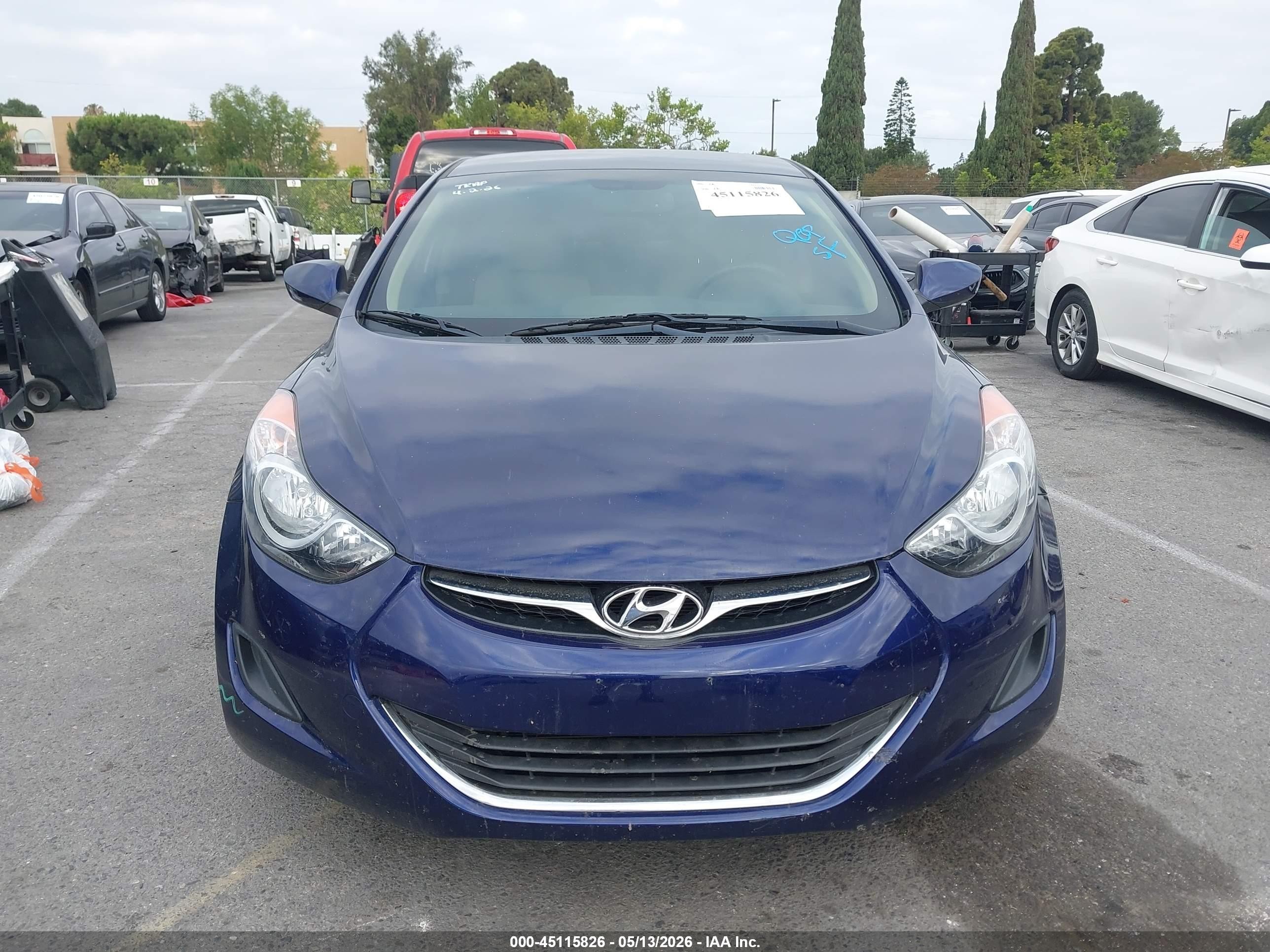 2013 Hyundai Elantra Gls/limited Blue vin: 5NPDH4AEXDH206379