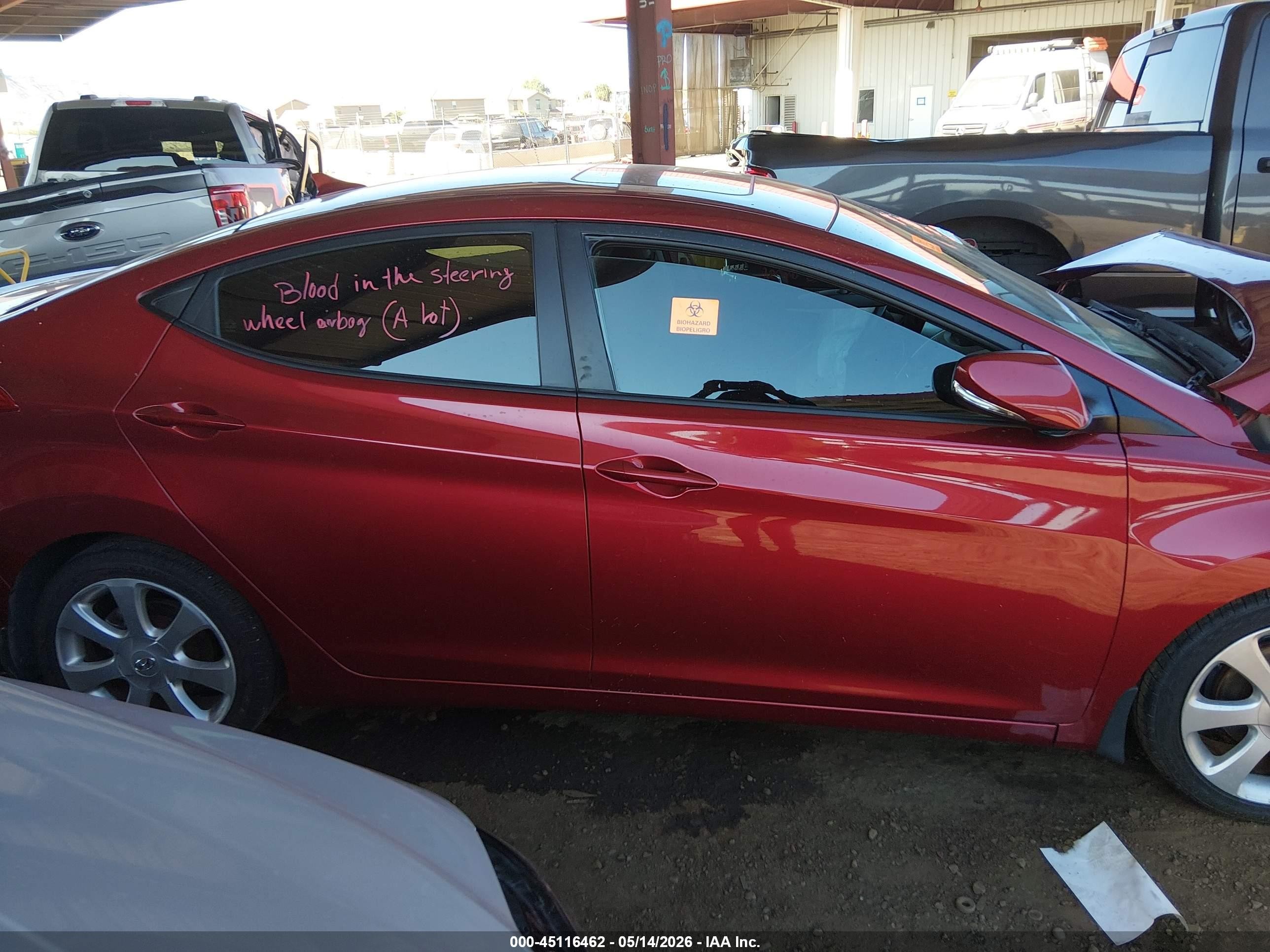 2013 Hyundai Elantra Limited Red vin: 5NPDH4AEXDH225594