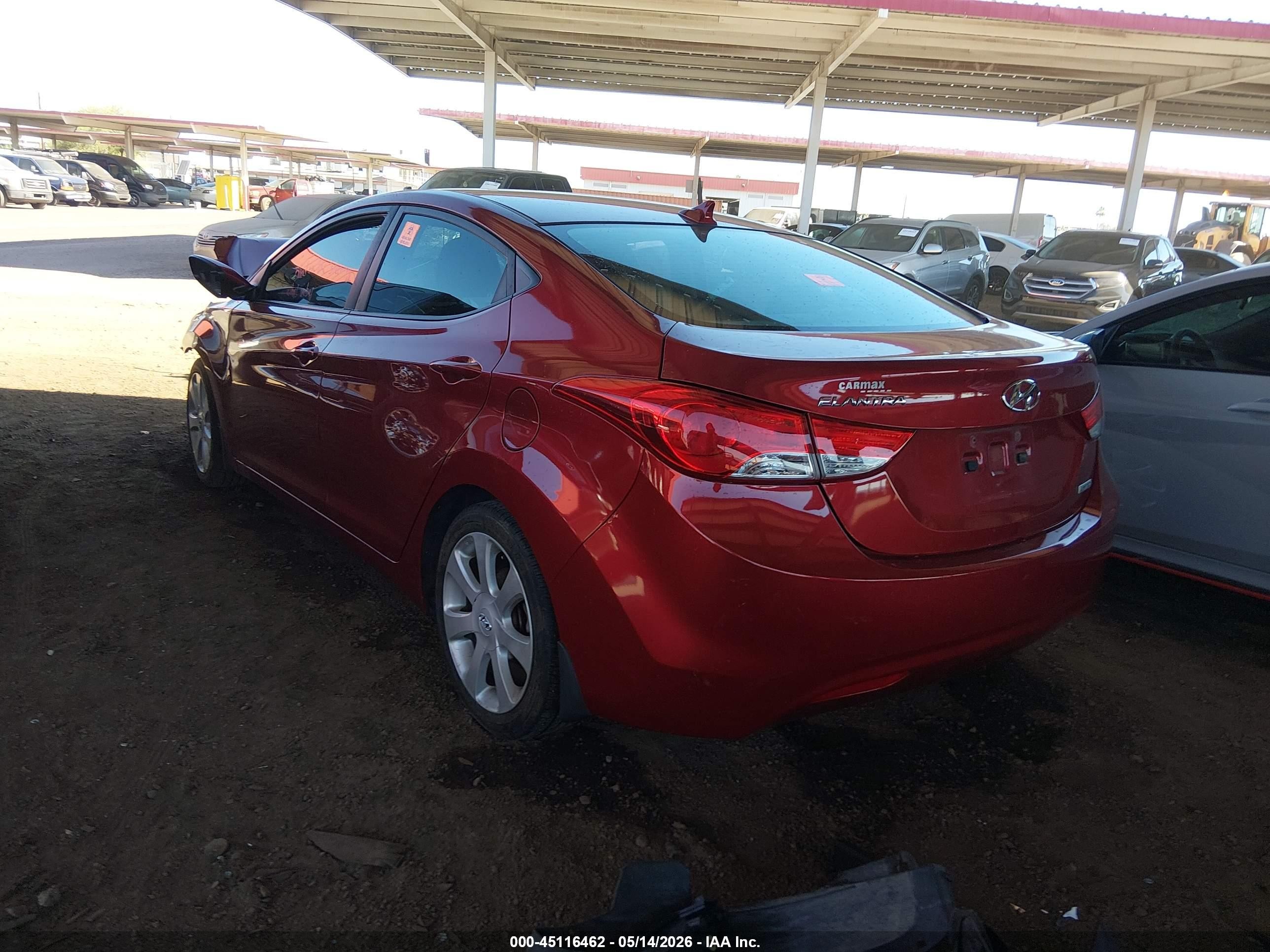 2013 Hyundai Elantra Limited Red vin: 5NPDH4AEXDH225594