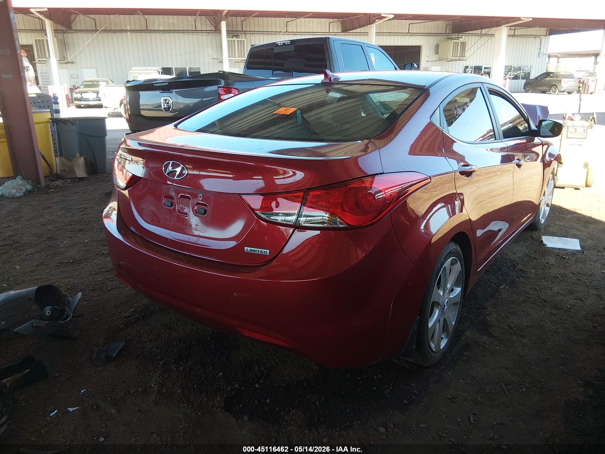 2013 Hyundai Elantra Limited Red vin: 5NPDH4AEXDH225594