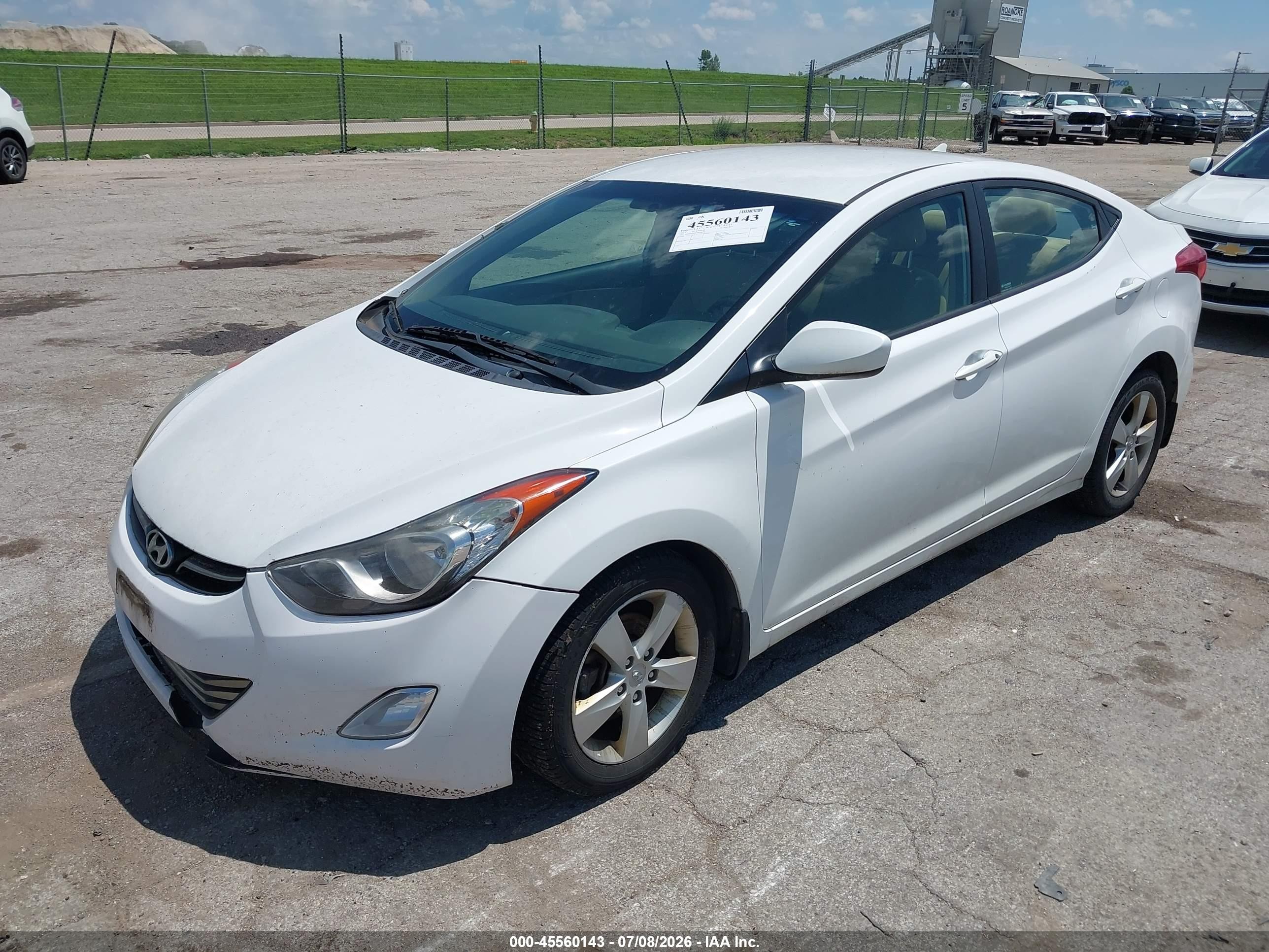 2013 Hyundai Elantra Gls White vin: 5NPDH4AEXDH226163