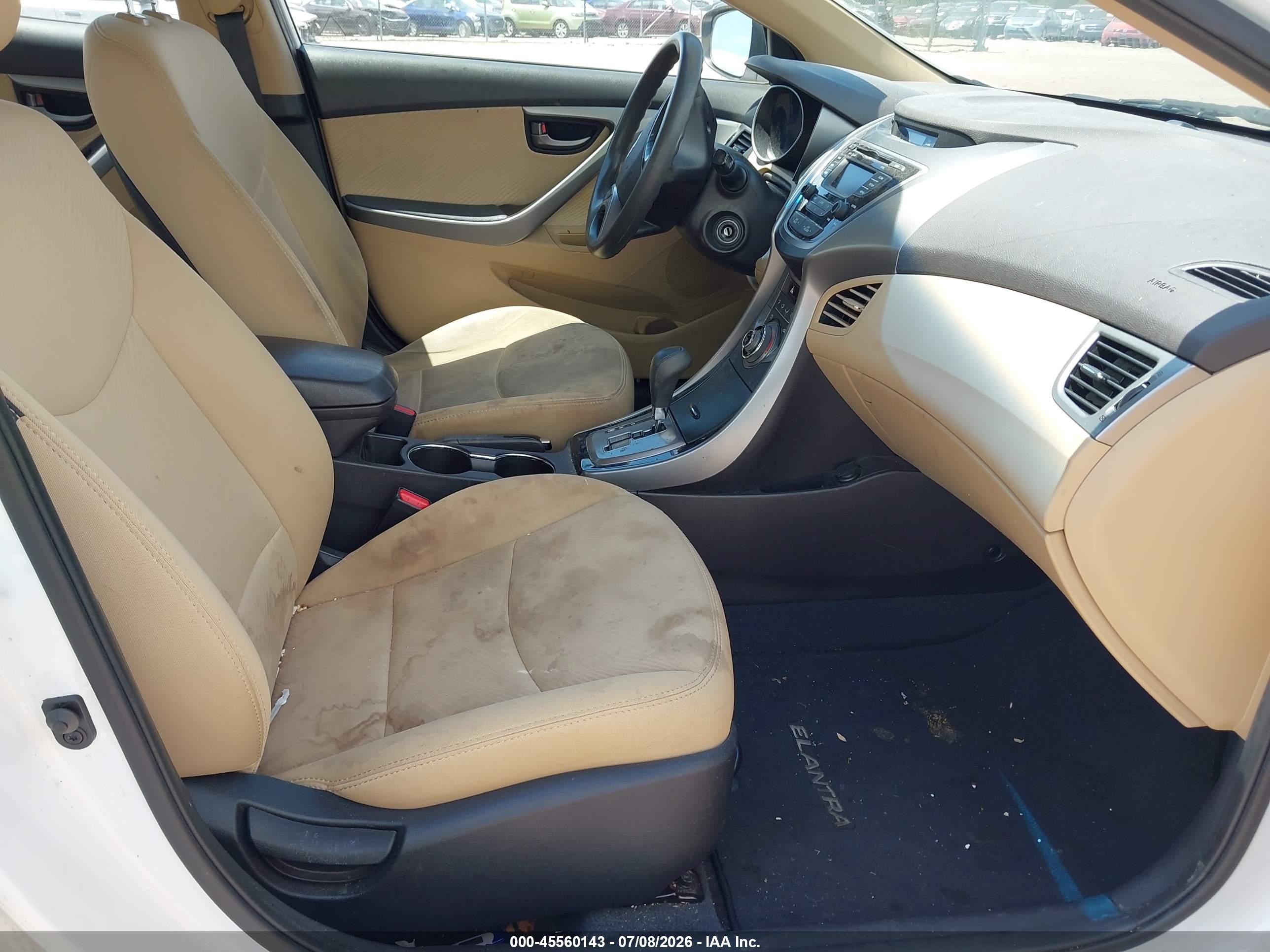 2013 Hyundai Elantra Gls White vin: 5NPDH4AEXDH226163