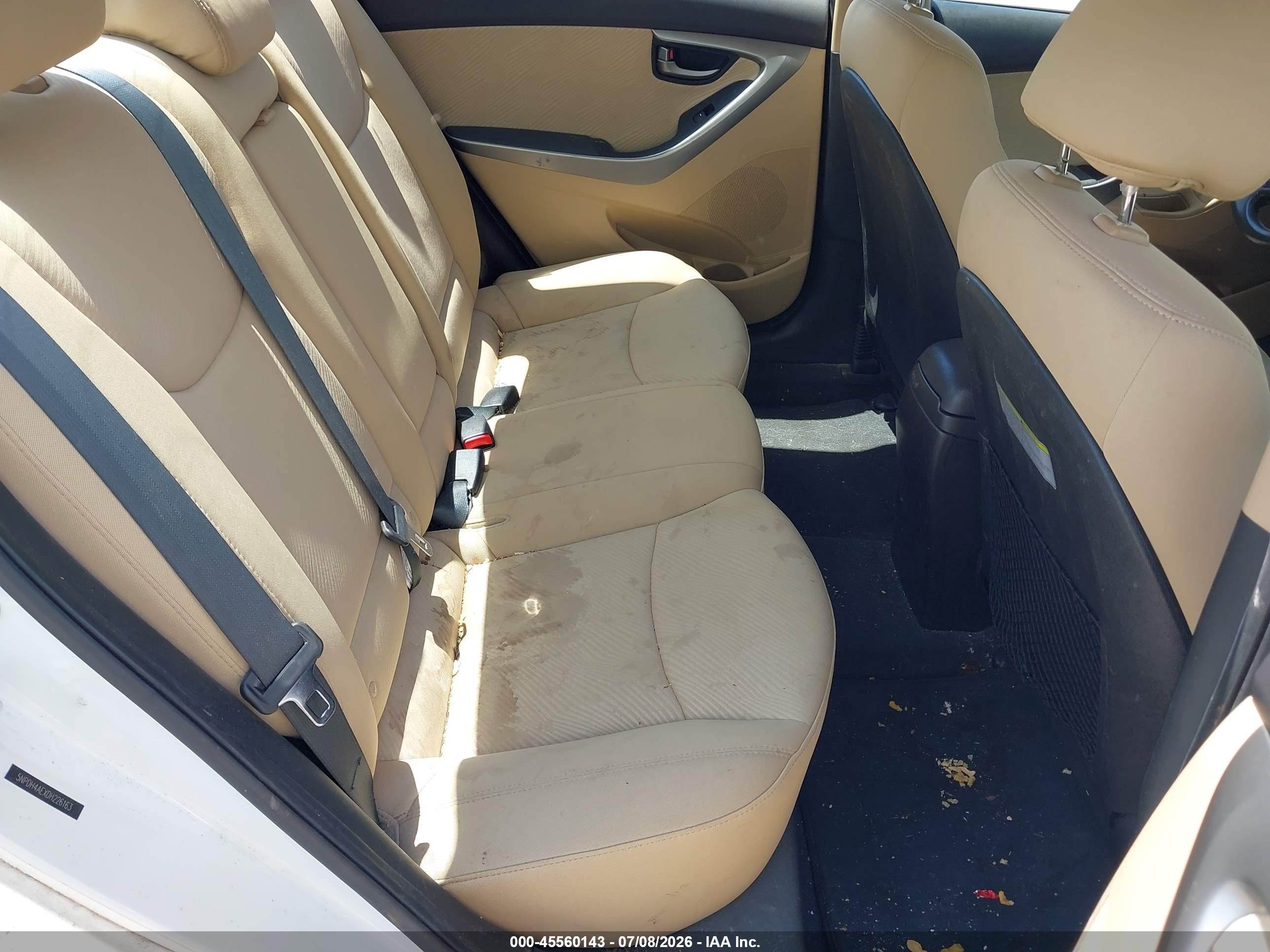 2013 Hyundai Elantra Gls White vin: 5NPDH4AEXDH226163