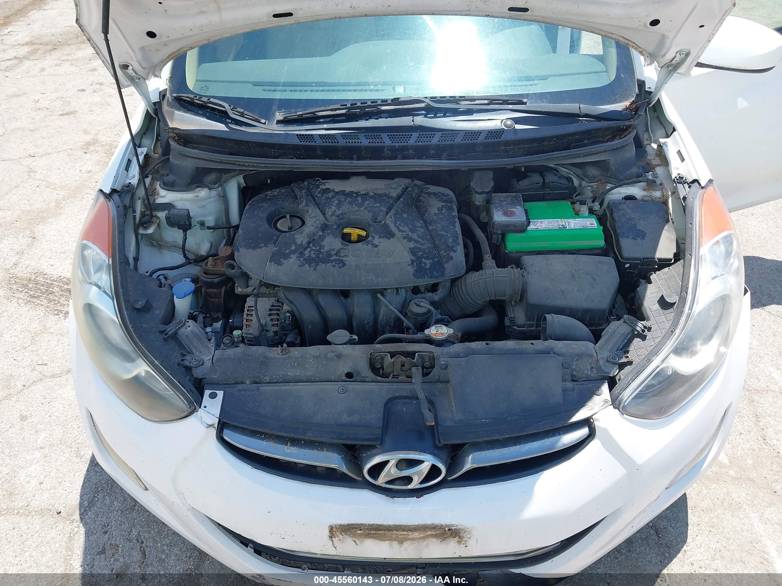 2013 Hyundai Elantra Gls White vin: 5NPDH4AEXDH226163