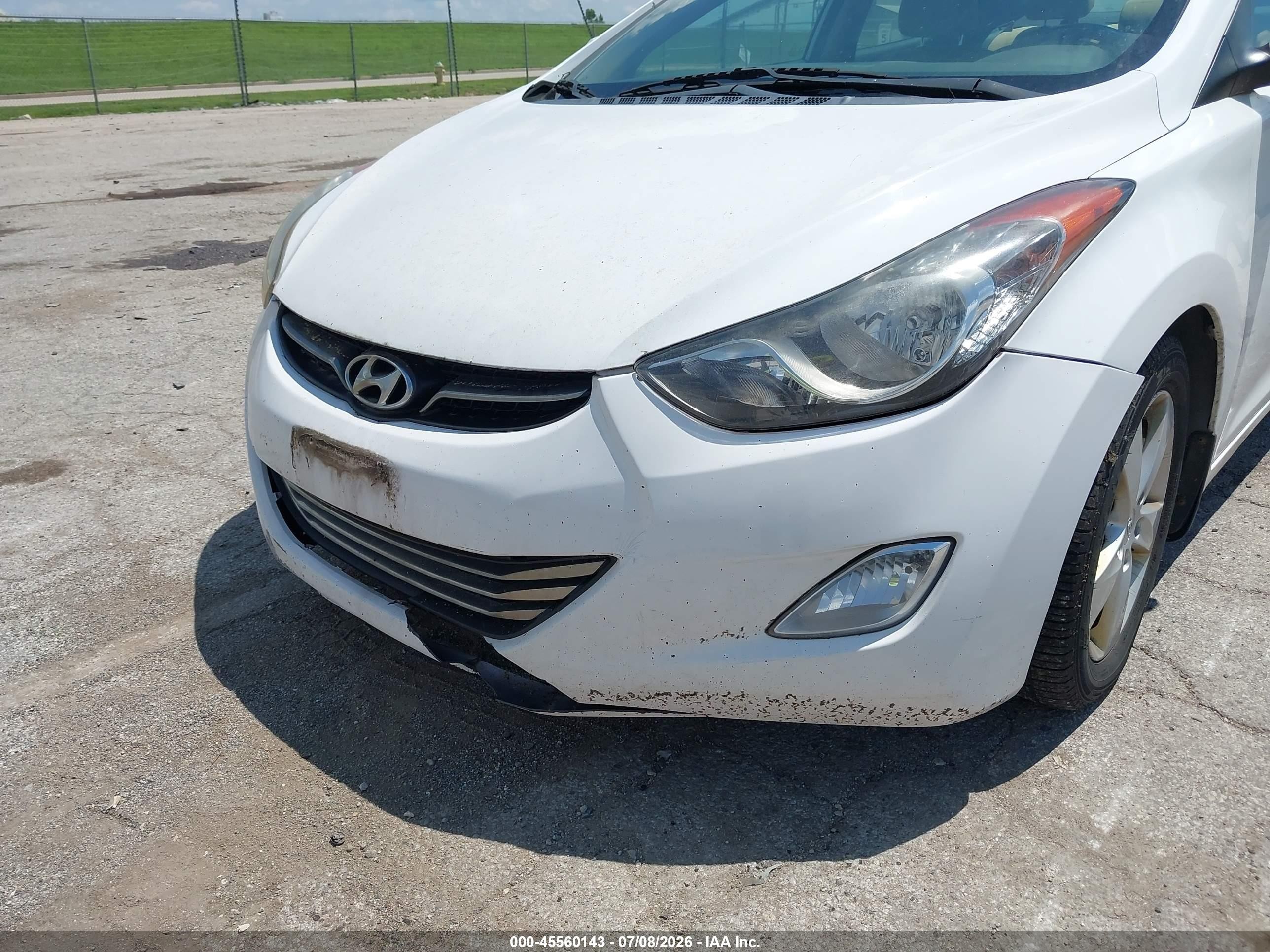 2013 Hyundai Elantra Gls White vin: 5NPDH4AEXDH226163