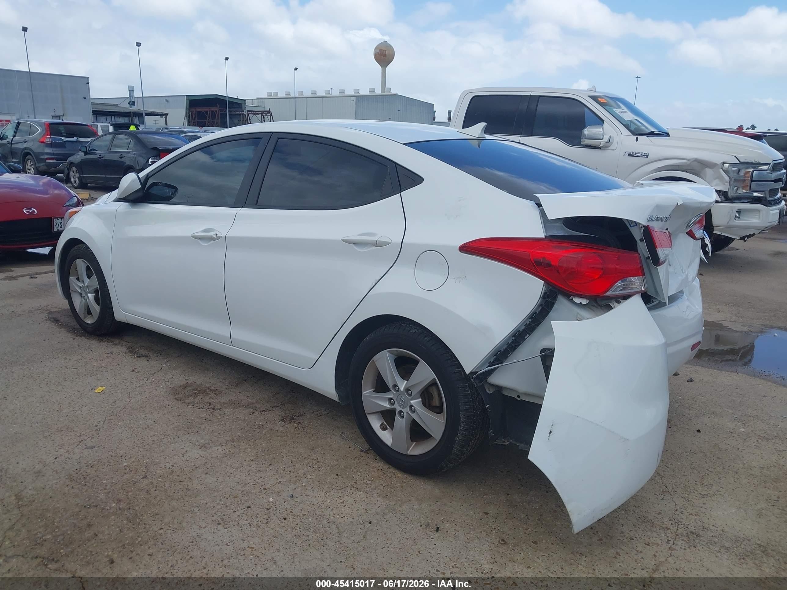 2013 Hyundai Elantra Gls White vin: 5NPDH4AEXDH227524