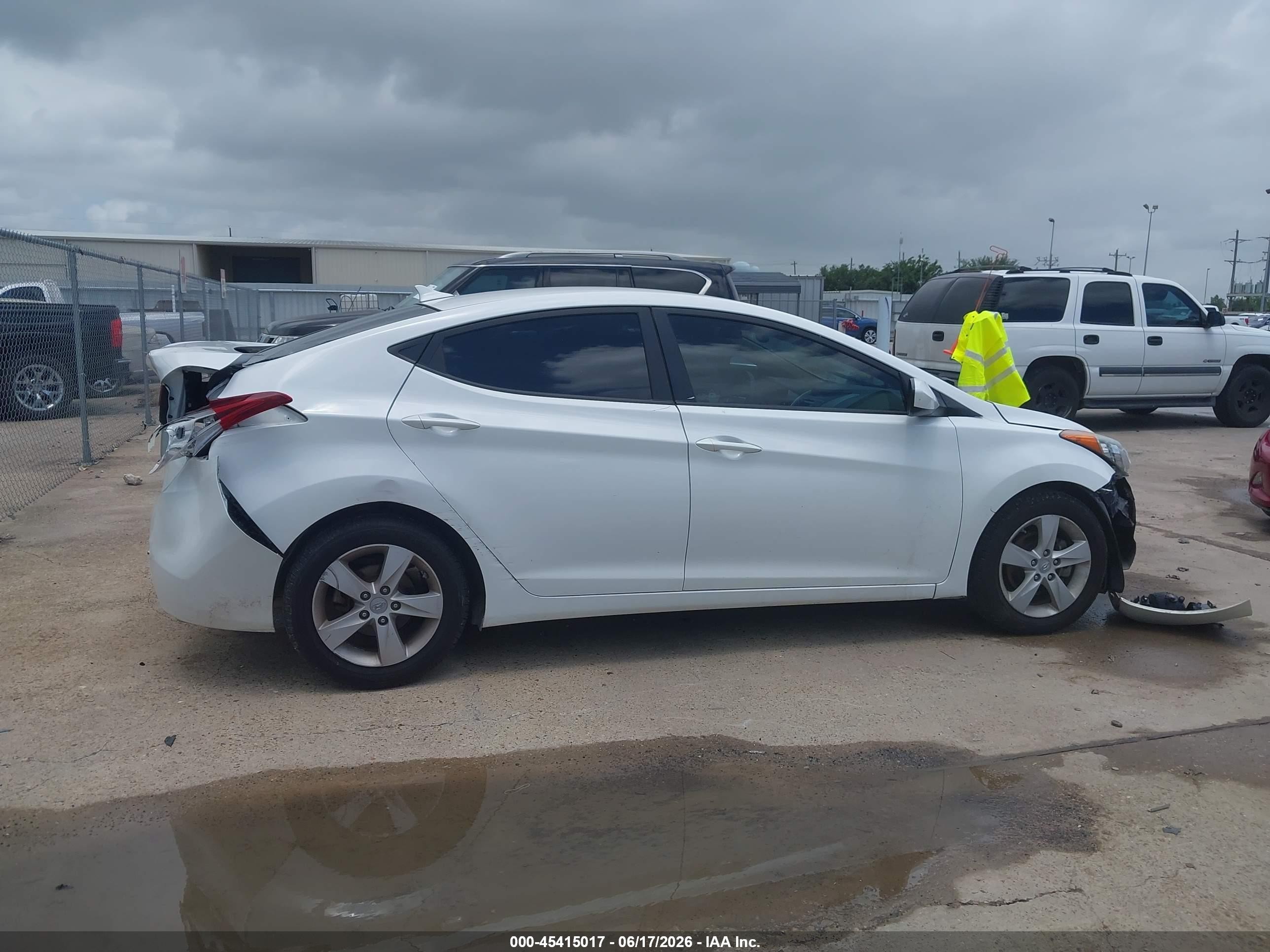 2013 Hyundai Elantra Gls White vin: 5NPDH4AEXDH227524
