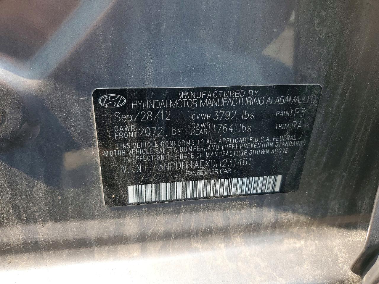 2013 Hyundai Elantra Gls Silver vin: 5NPDH4AEXDH231461