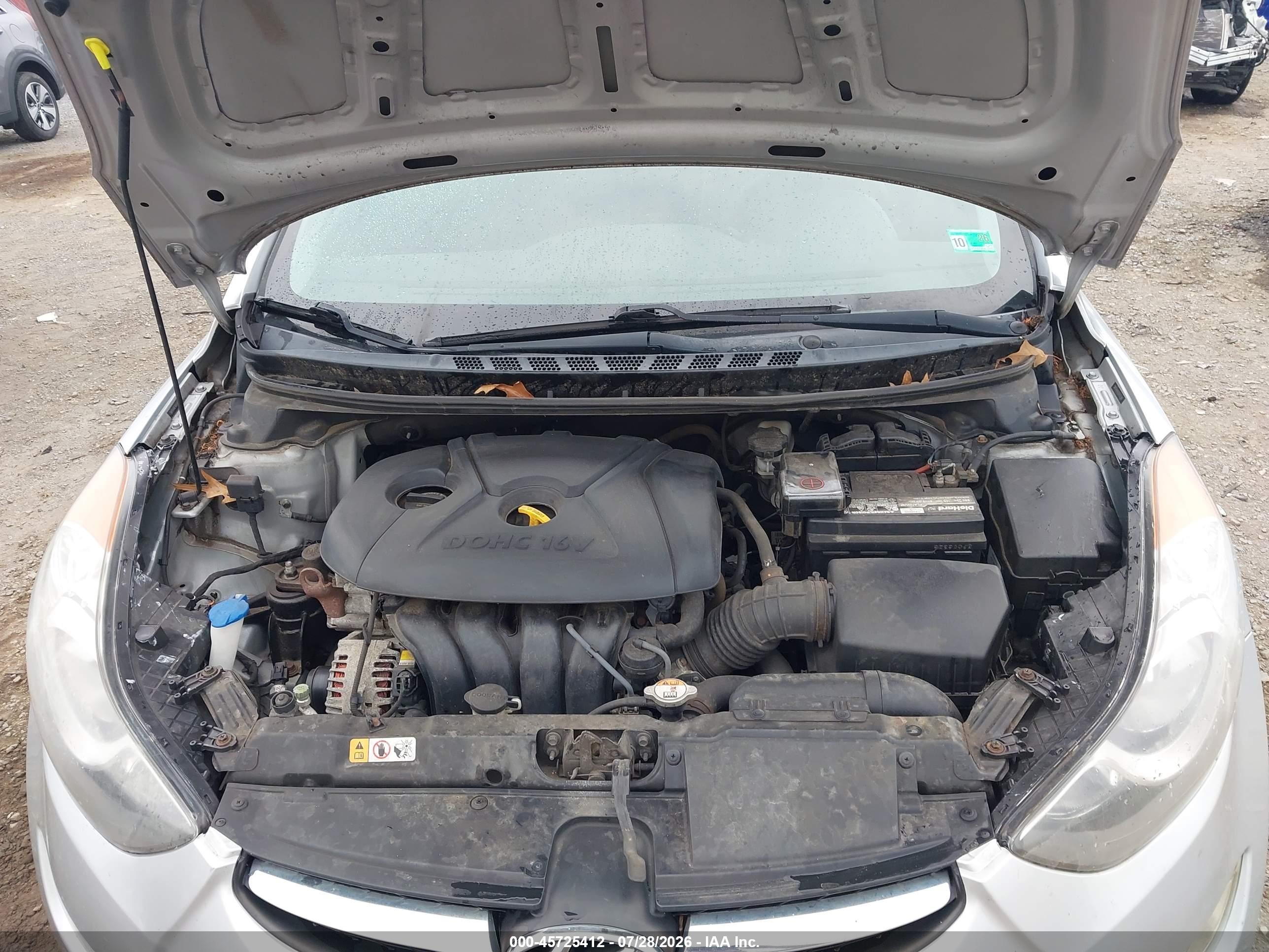 2013 Hyundai Elantra Gls Silver vin: 5NPDH4AEXDH243397