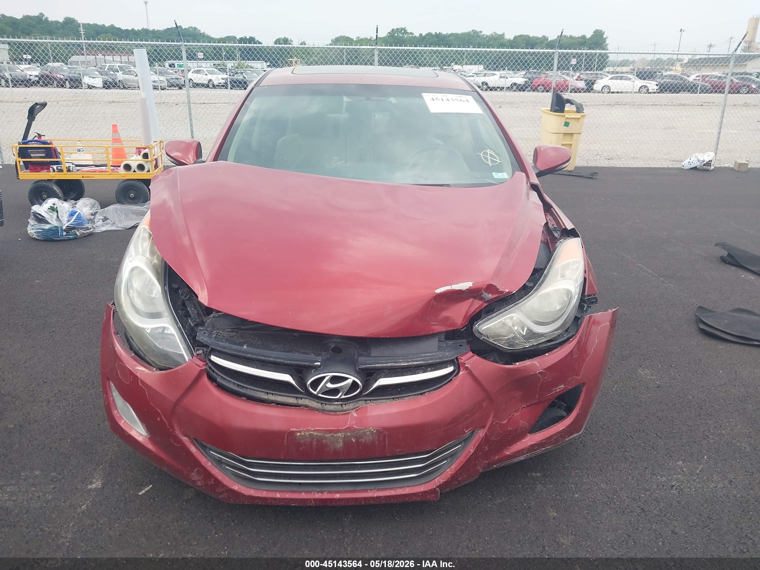 2013 Hyundai Elantra Limited Red vin: 5NPDH4AEXDH247045