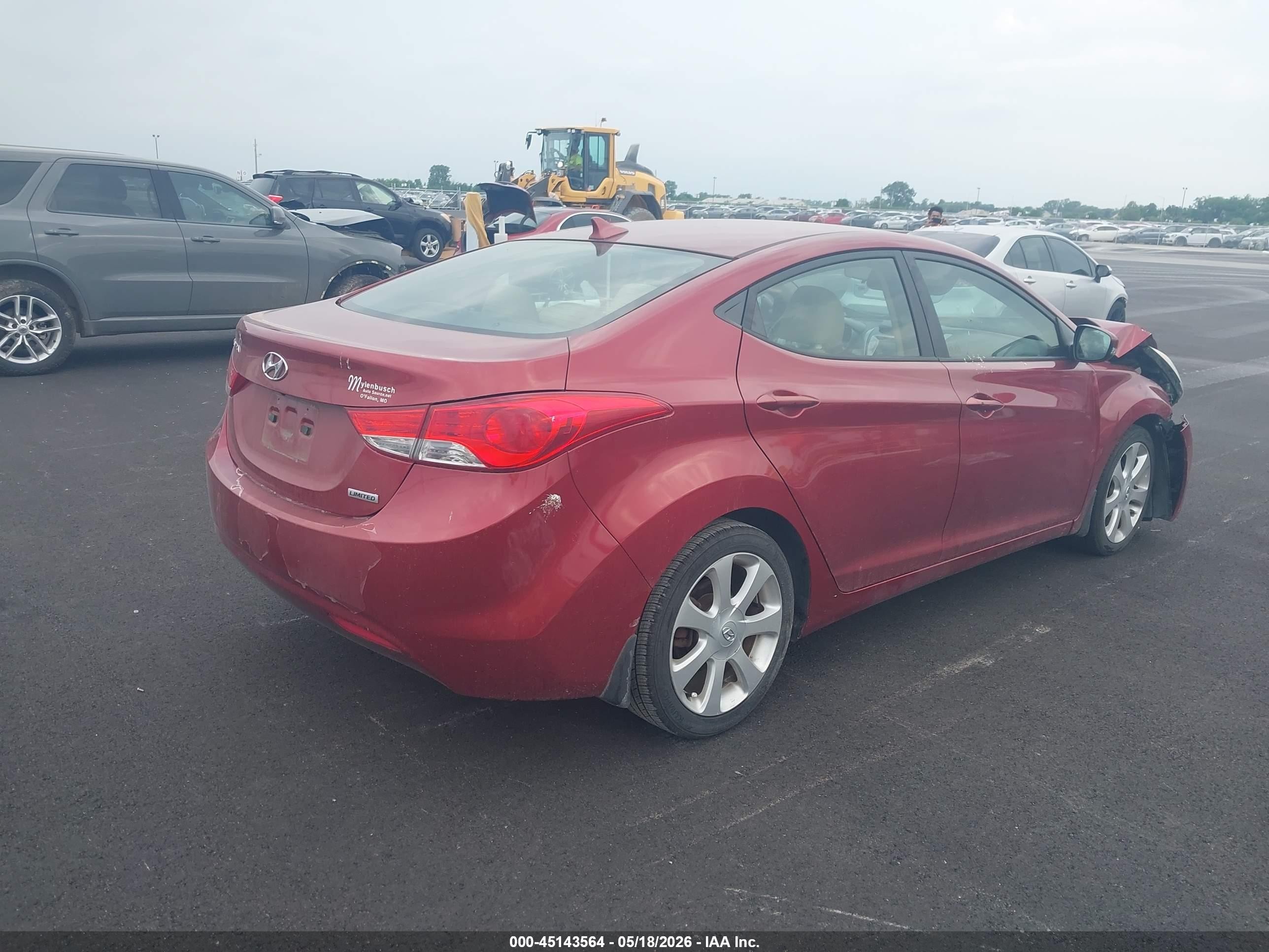 2013 Hyundai Elantra Limited Red vin: 5NPDH4AEXDH247045