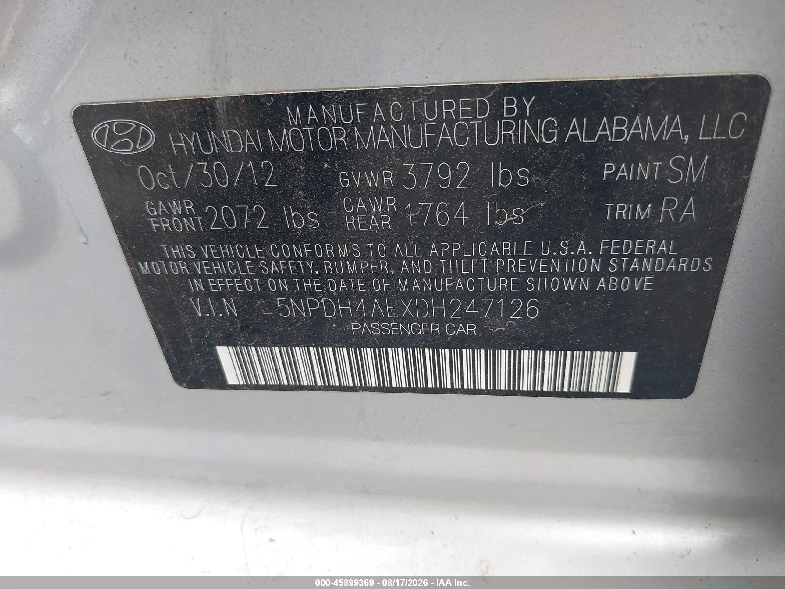 2013 Hyundai Elantra Gls Silver vin: 5NPDH4AEXDH247126