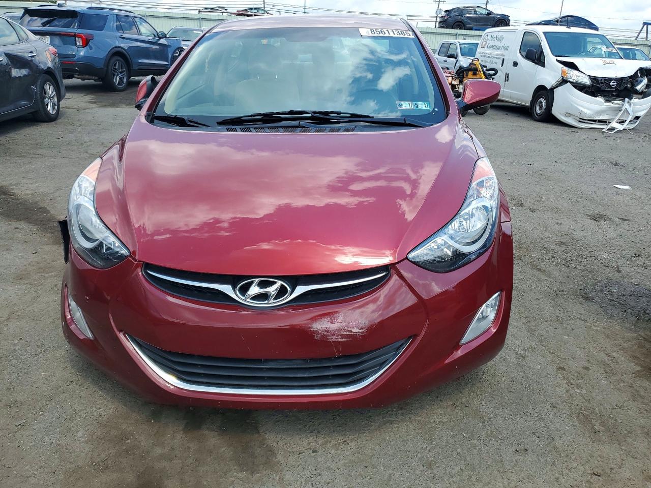 2013 Hyundai Elantra Gls Burgundy vin: 5NPDH4AEXDH247756