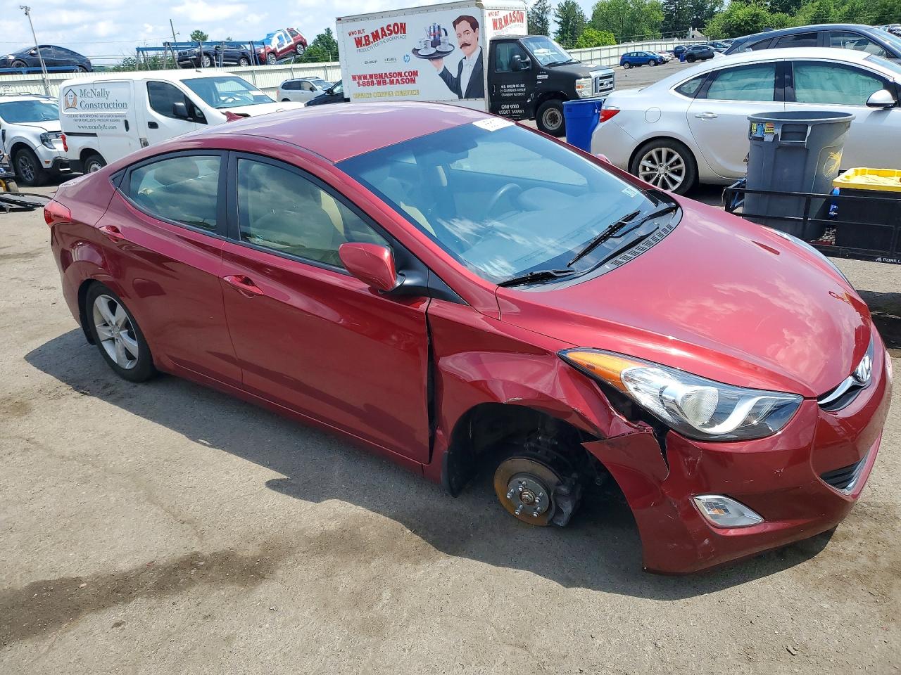2013 Hyundai Elantra Gls Burgundy vin: 5NPDH4AEXDH247756