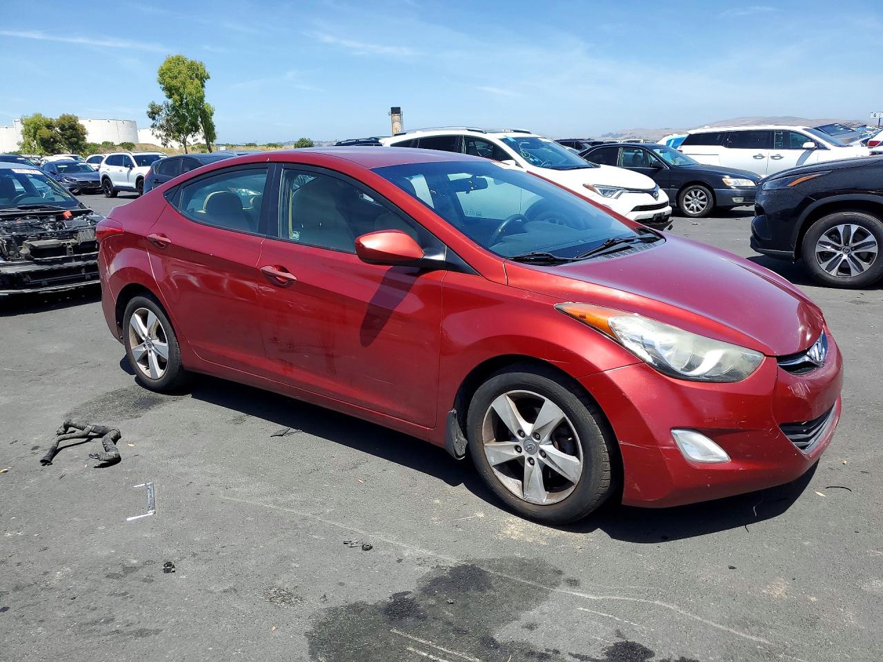 2013 Hyundai Elantra Gls Red vin: 5NPDH4AEXDH254187