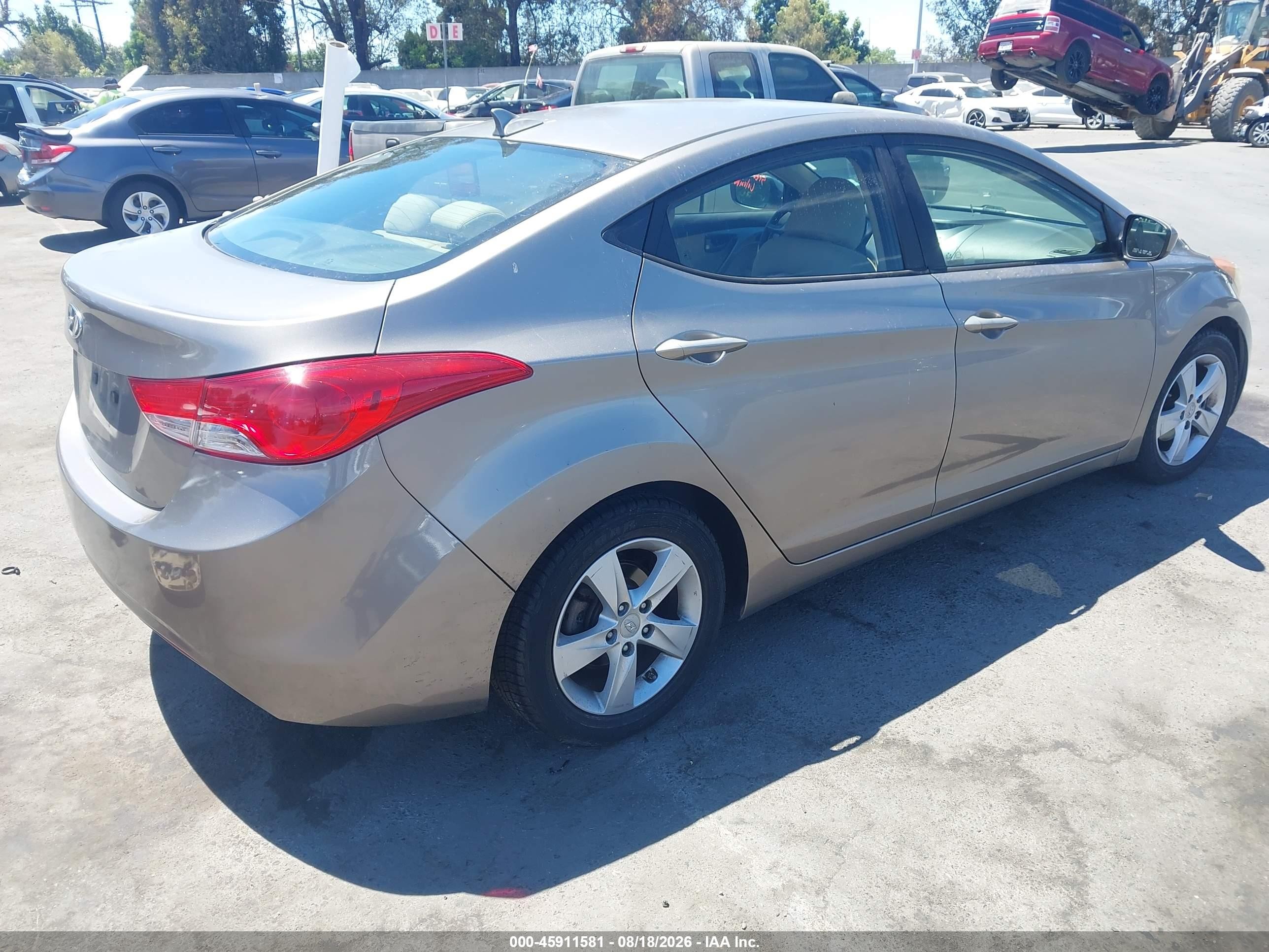 2013 Hyundai Elantra Gls Gray vin: 5NPDH4AEXDH254481