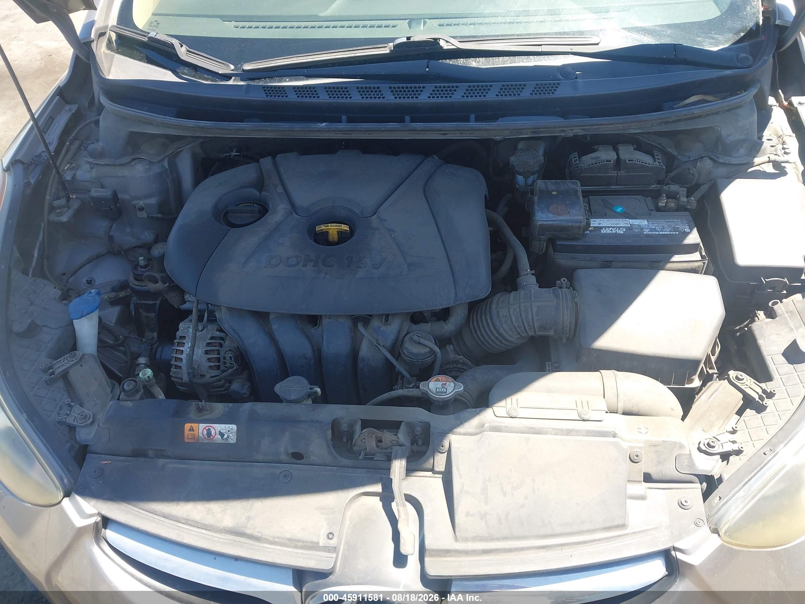 2013 Hyundai Elantra Gls Gray vin: 5NPDH4AEXDH254481