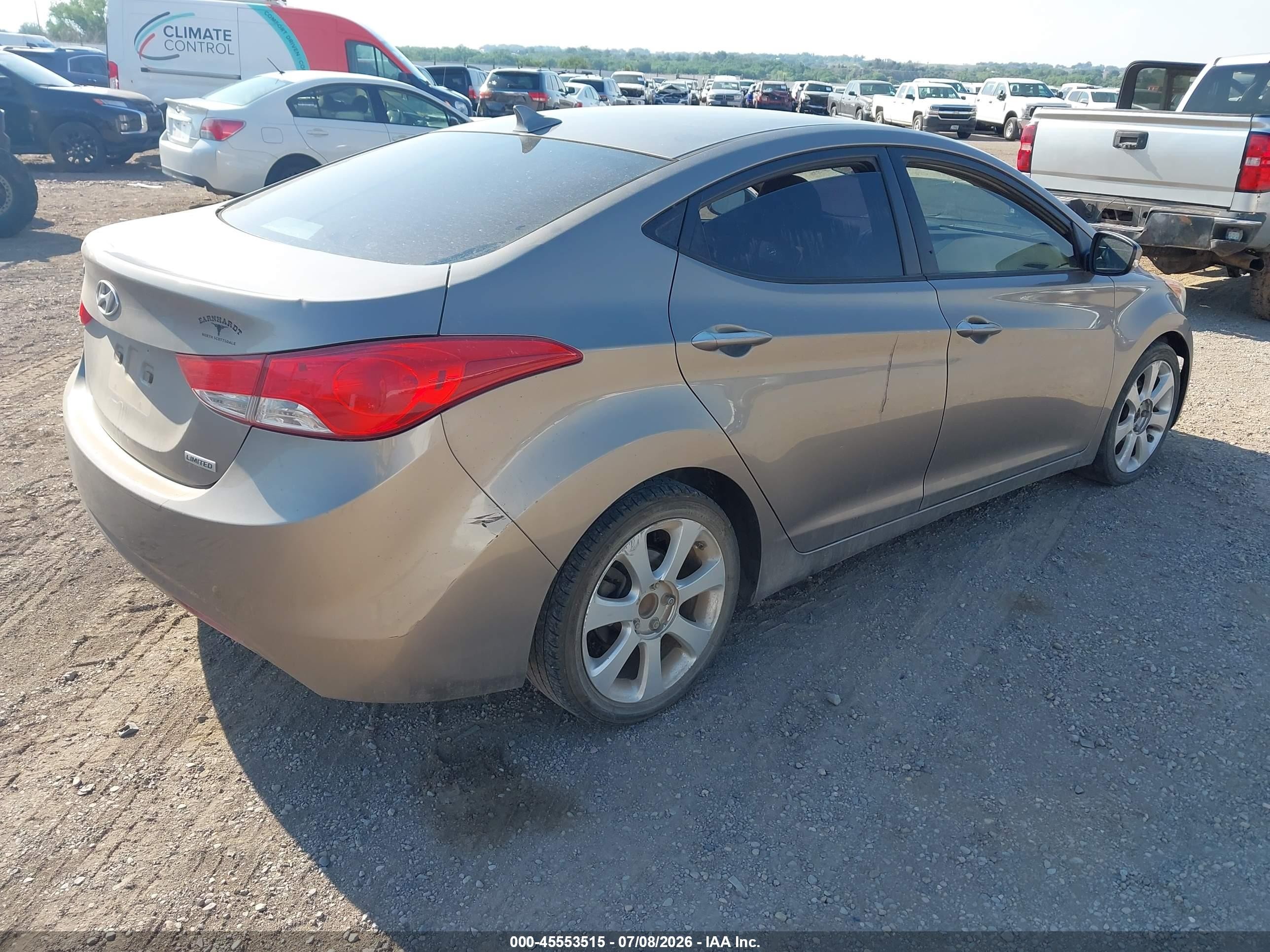 2013 Hyundai Elantra Limited Gray vin: 5NPDH4AEXDH259664
