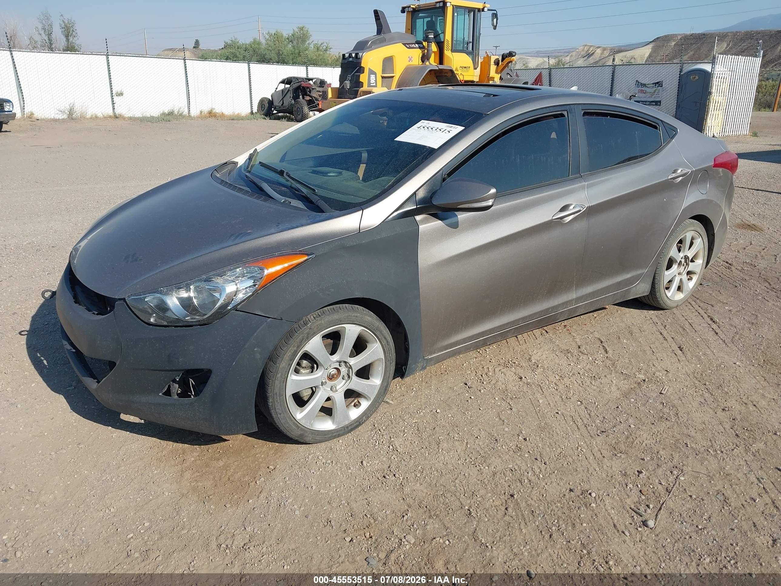 2013 Hyundai Elantra Limited Gray vin: 5NPDH4AEXDH259664