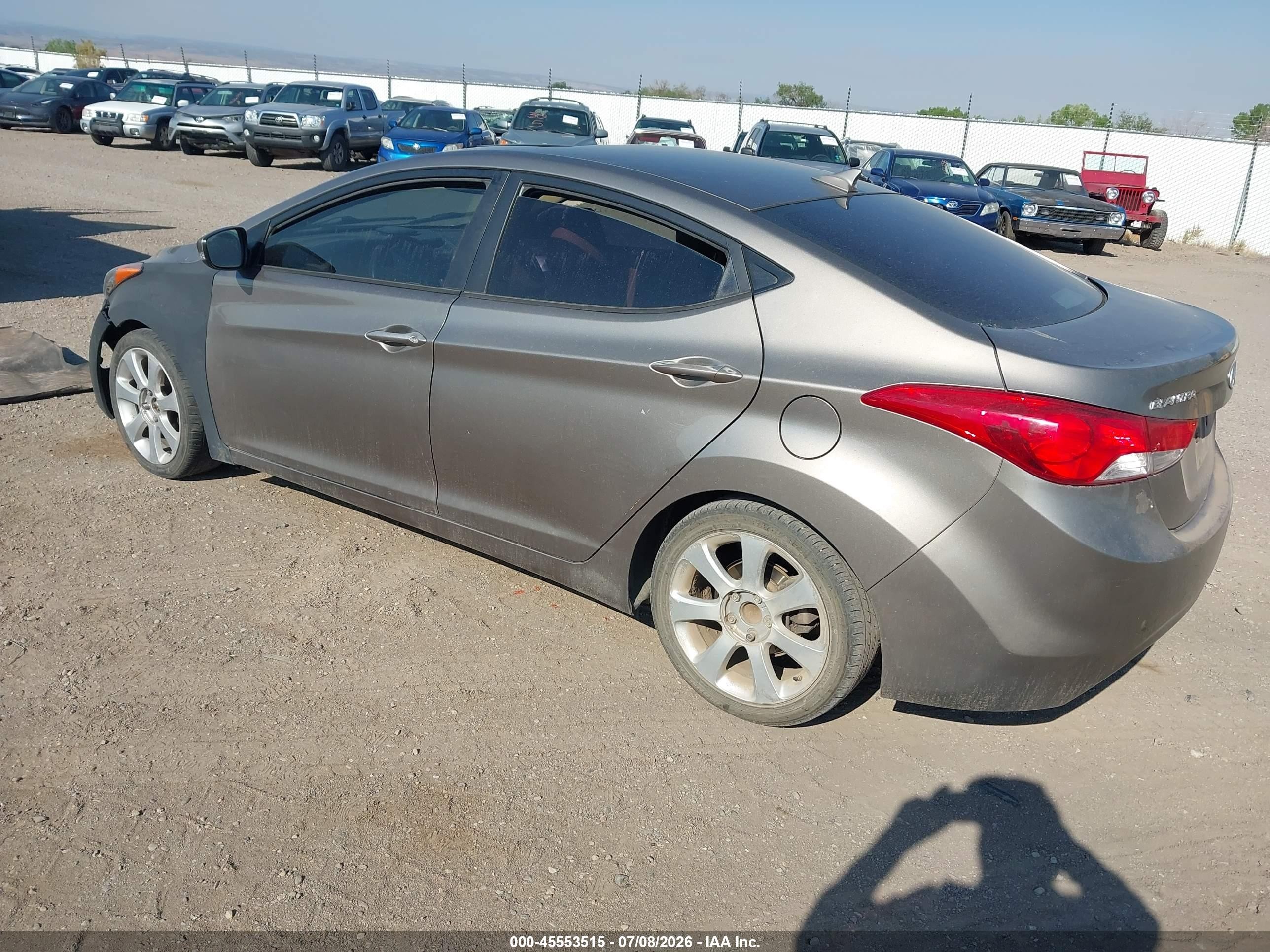 2013 Hyundai Elantra Limited Gray vin: 5NPDH4AEXDH259664