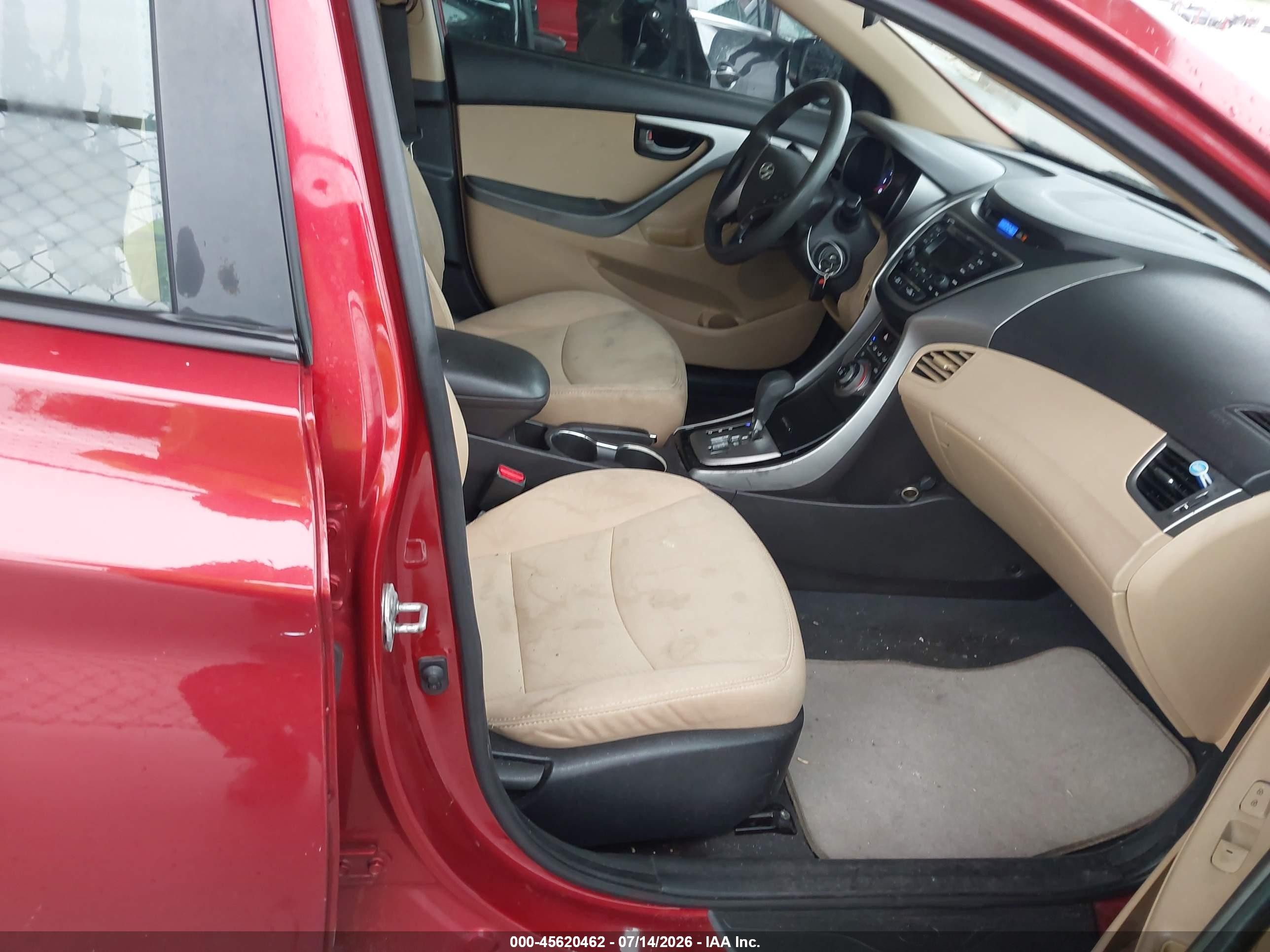 2013 Hyundai Elantra Gls Maroon vin: 5NPDH4AEXDH262547