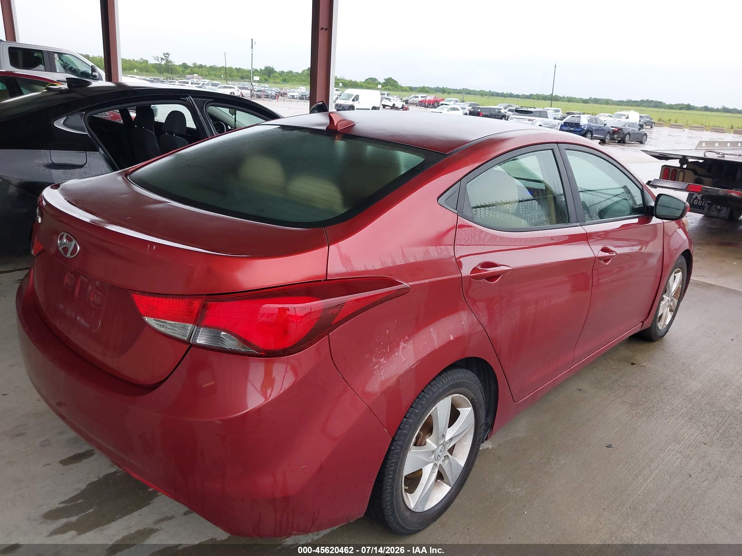 2013 Hyundai Elantra Gls Maroon vin: 5NPDH4AEXDH262547