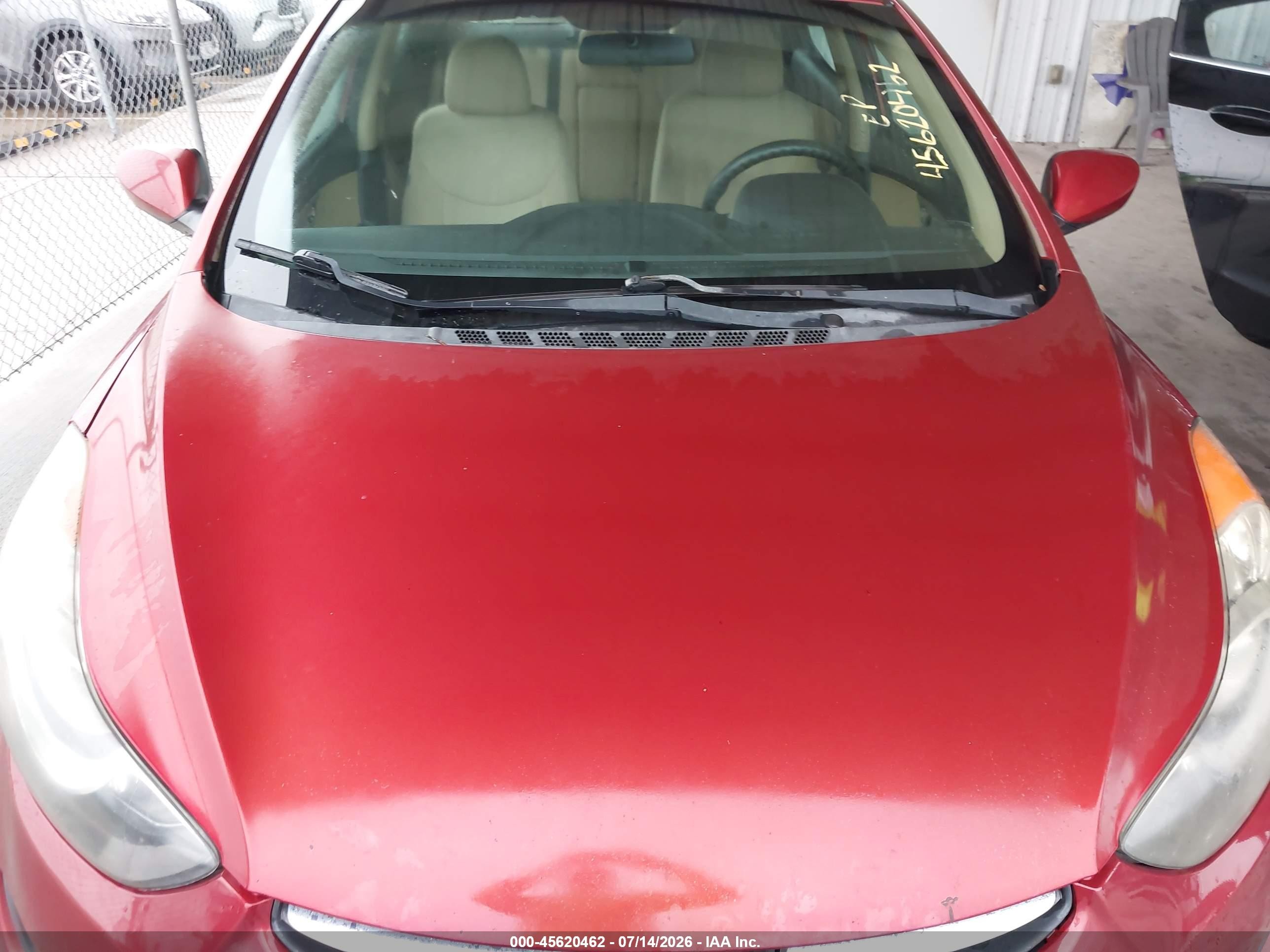 2013 Hyundai Elantra Gls Maroon vin: 5NPDH4AEXDH262547