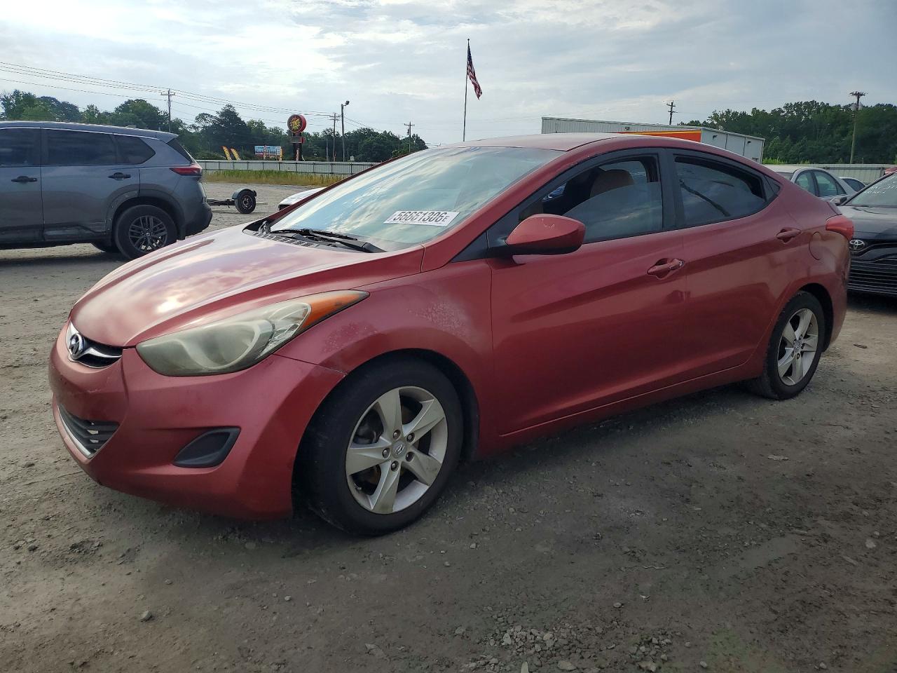 2013 Hyundai Elantra Gls Red vin: 5NPDH4AEXDH264993