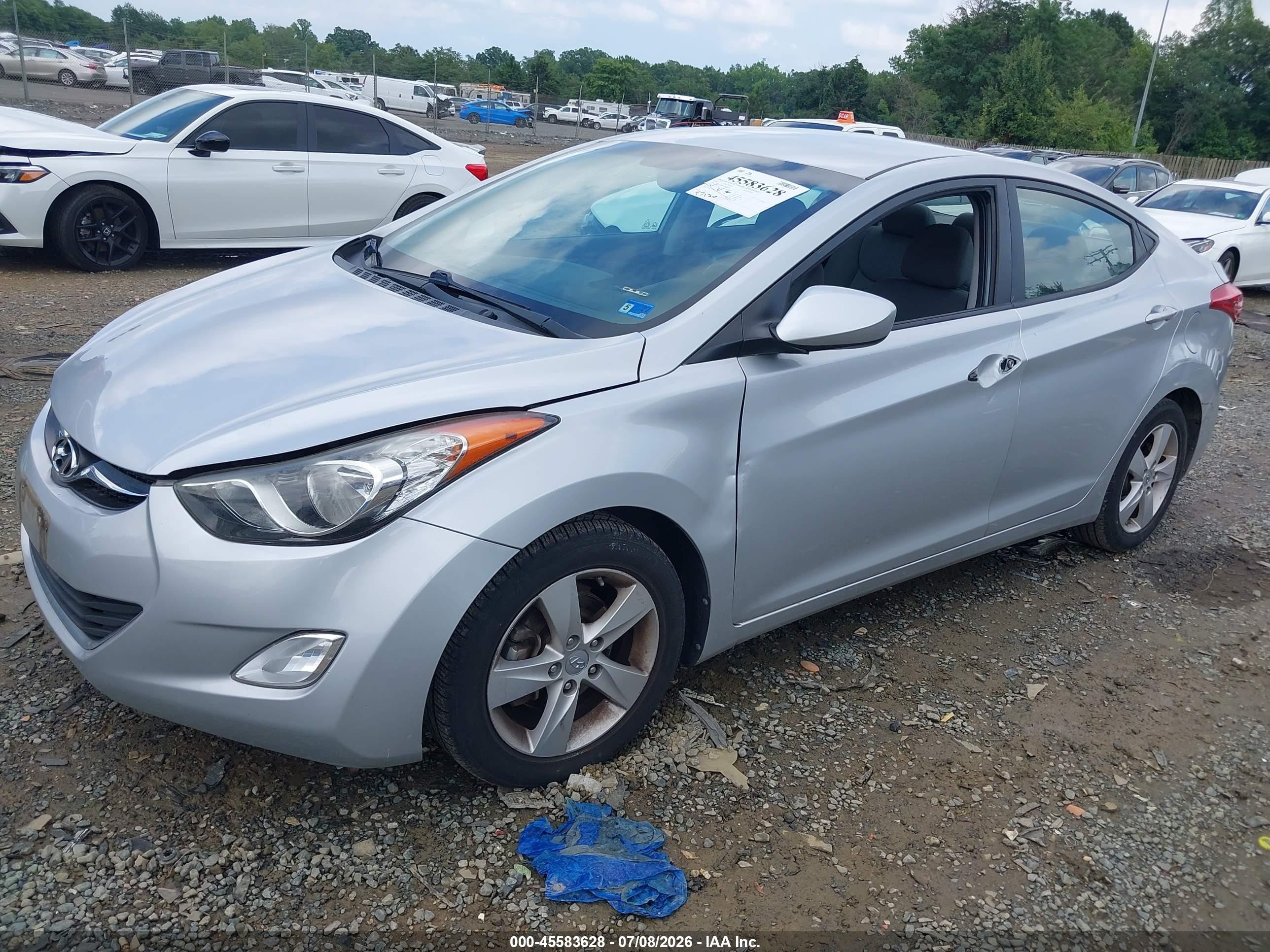 2013 Hyundai Elantra Gls Silver vin: 5NPDH4AEXDH268509