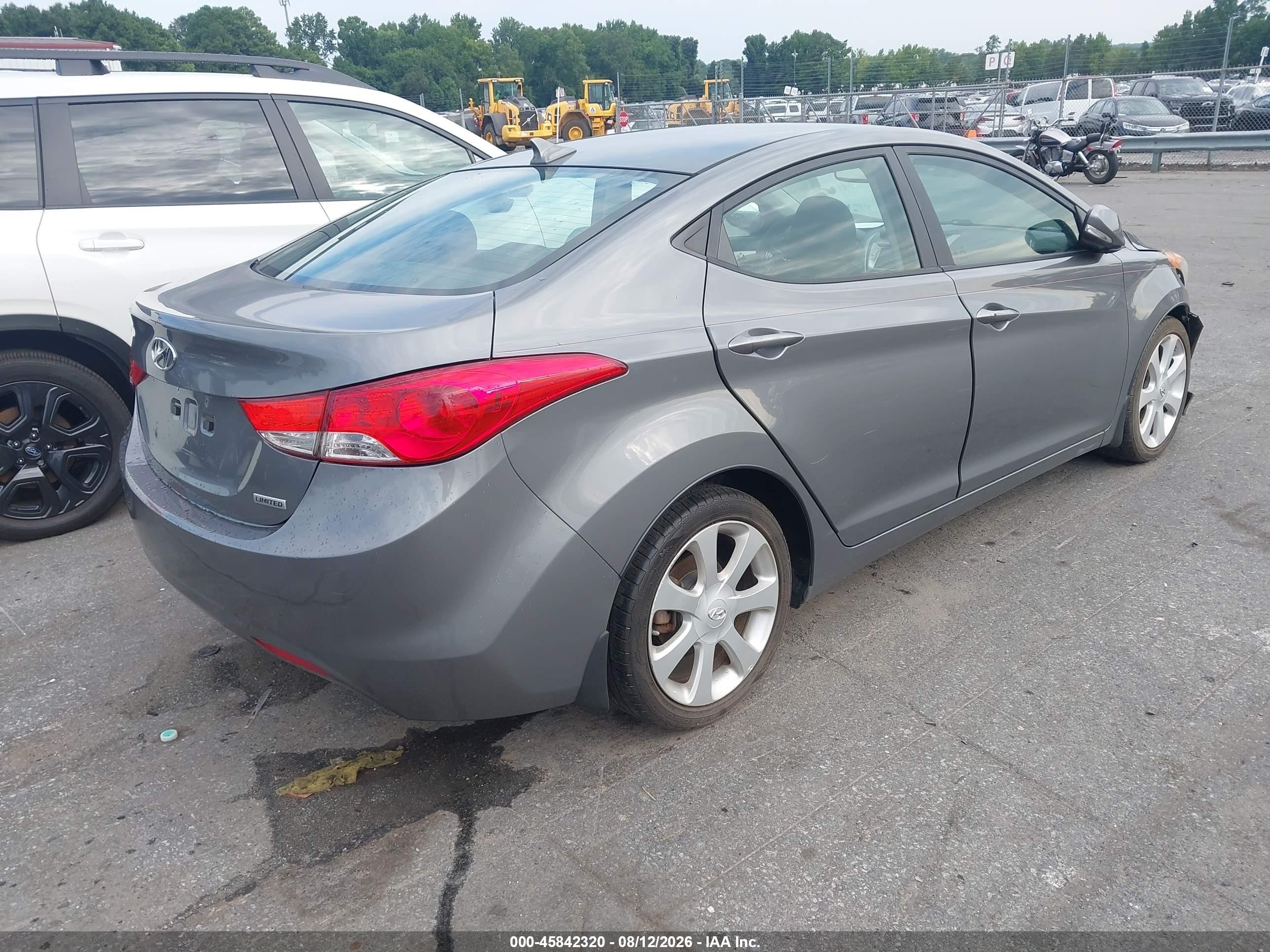 2013 Hyundai Elantra Limited Серый vin: 5NPDH4AEXDH282653
