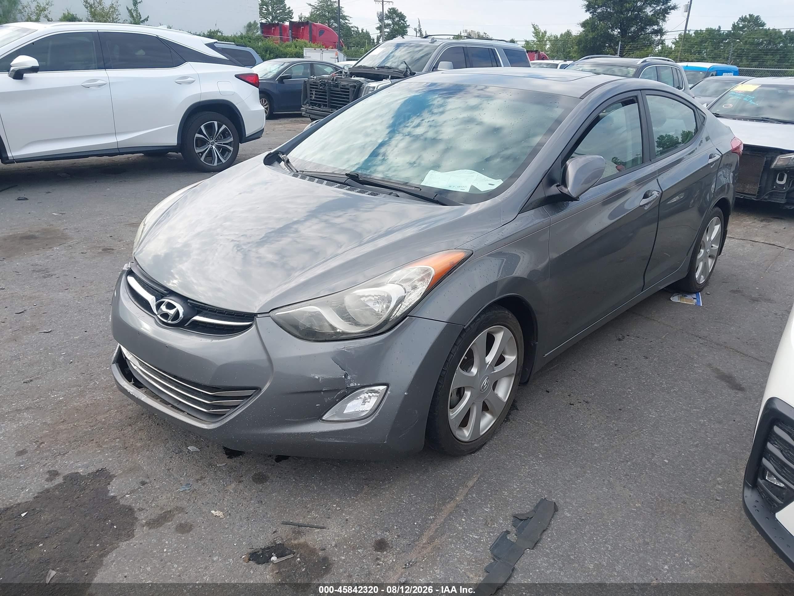 2013 Hyundai Elantra Limited Серый vin: 5NPDH4AEXDH282653