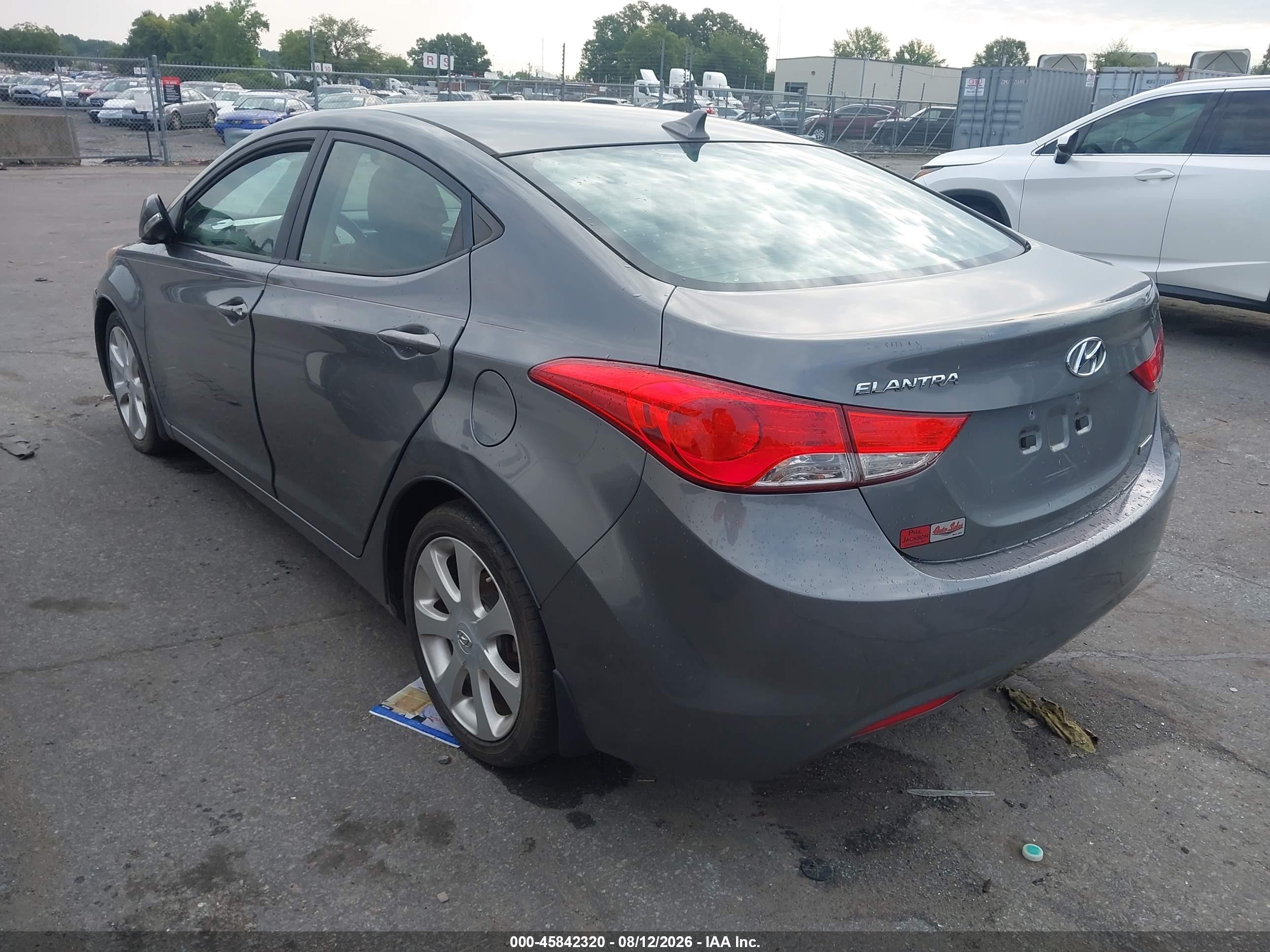 2013 Hyundai Elantra Limited Серый vin: 5NPDH4AEXDH282653