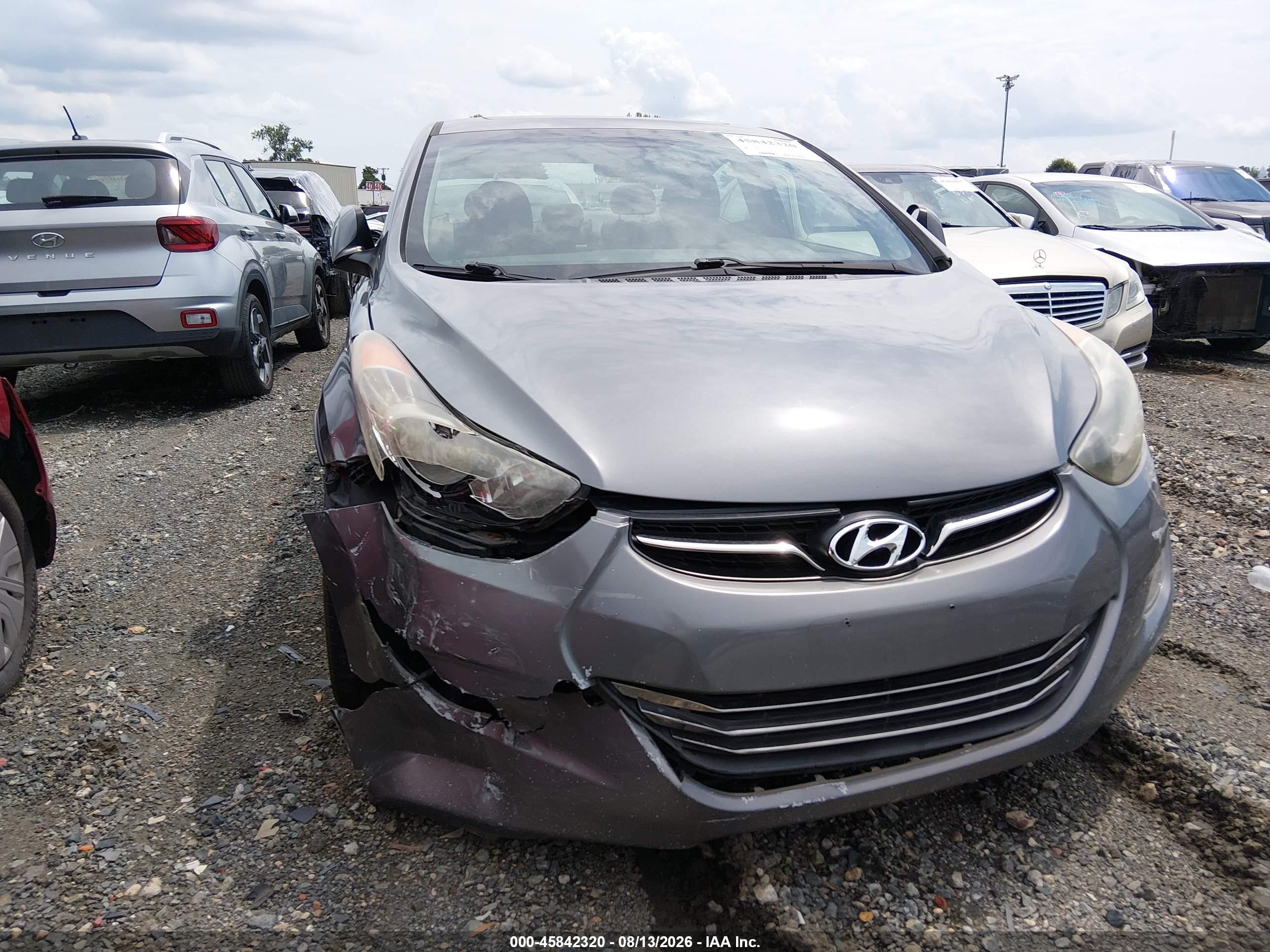 2013 Hyundai Elantra Limited Серый vin: 5NPDH4AEXDH282653