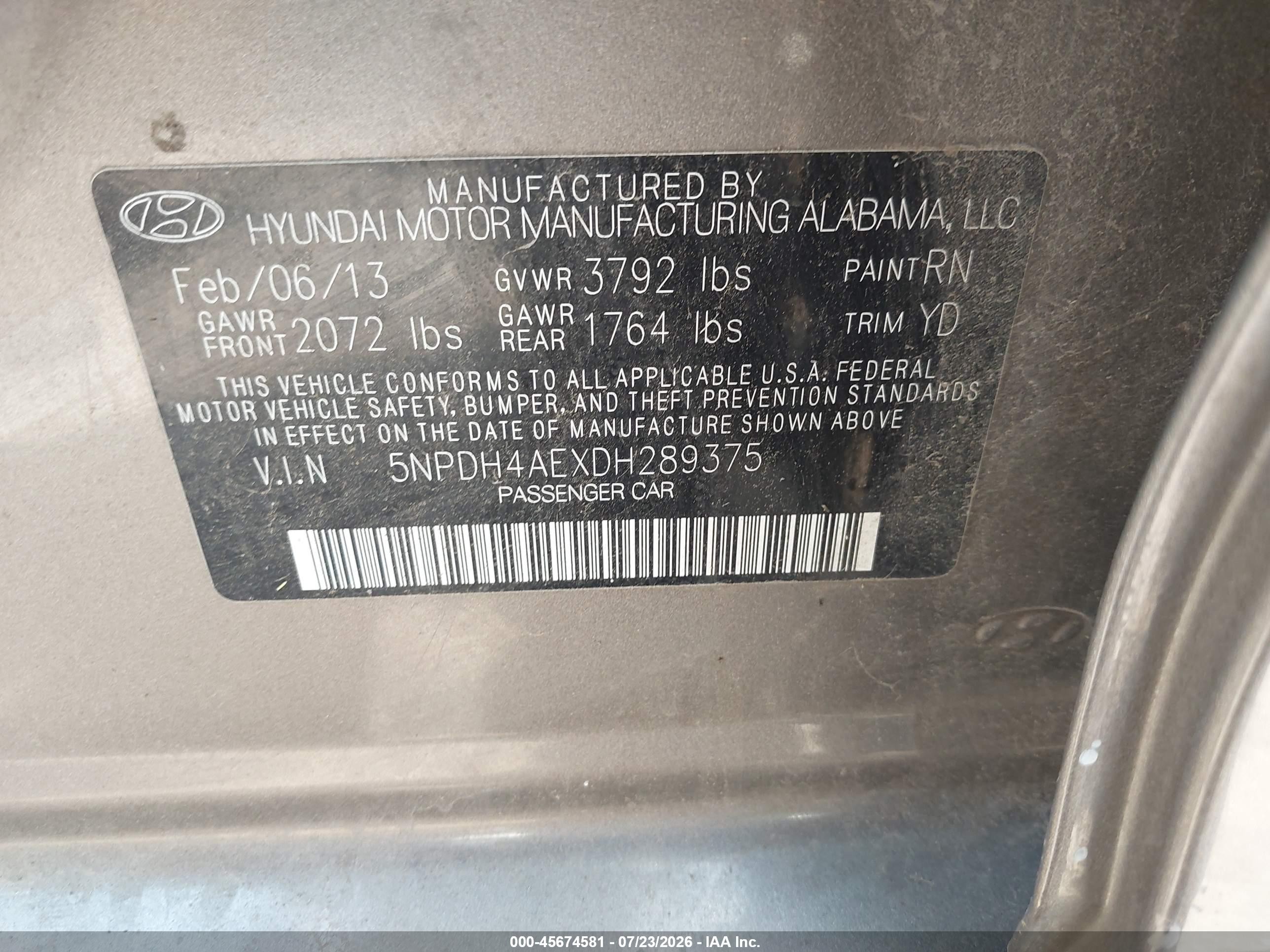 2013 Hyundai Elantra Limited Silver vin: 5NPDH4AEXDH289375
