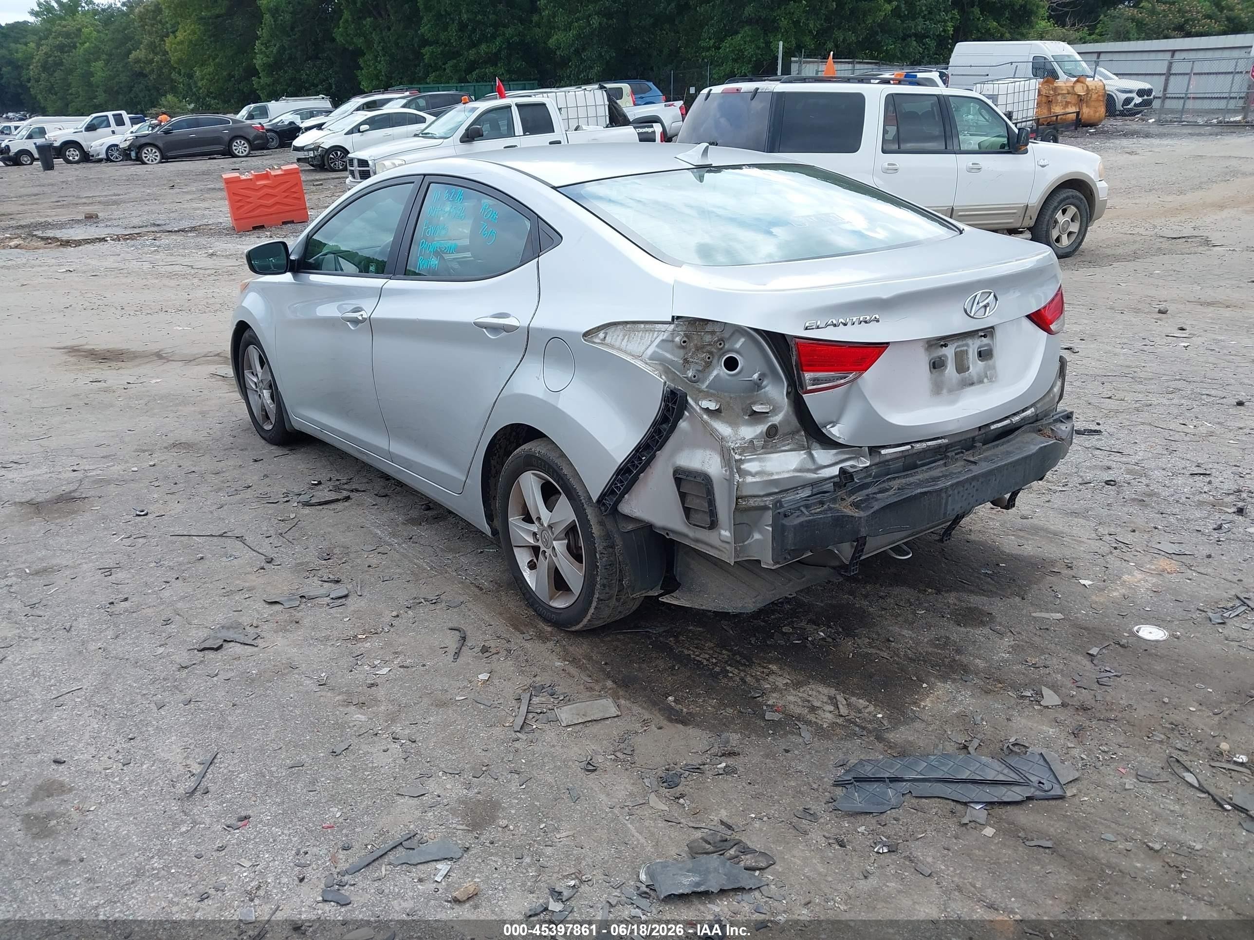2013 Hyundai Elantra Gls Silver vin: 5NPDH4AEXDH294351