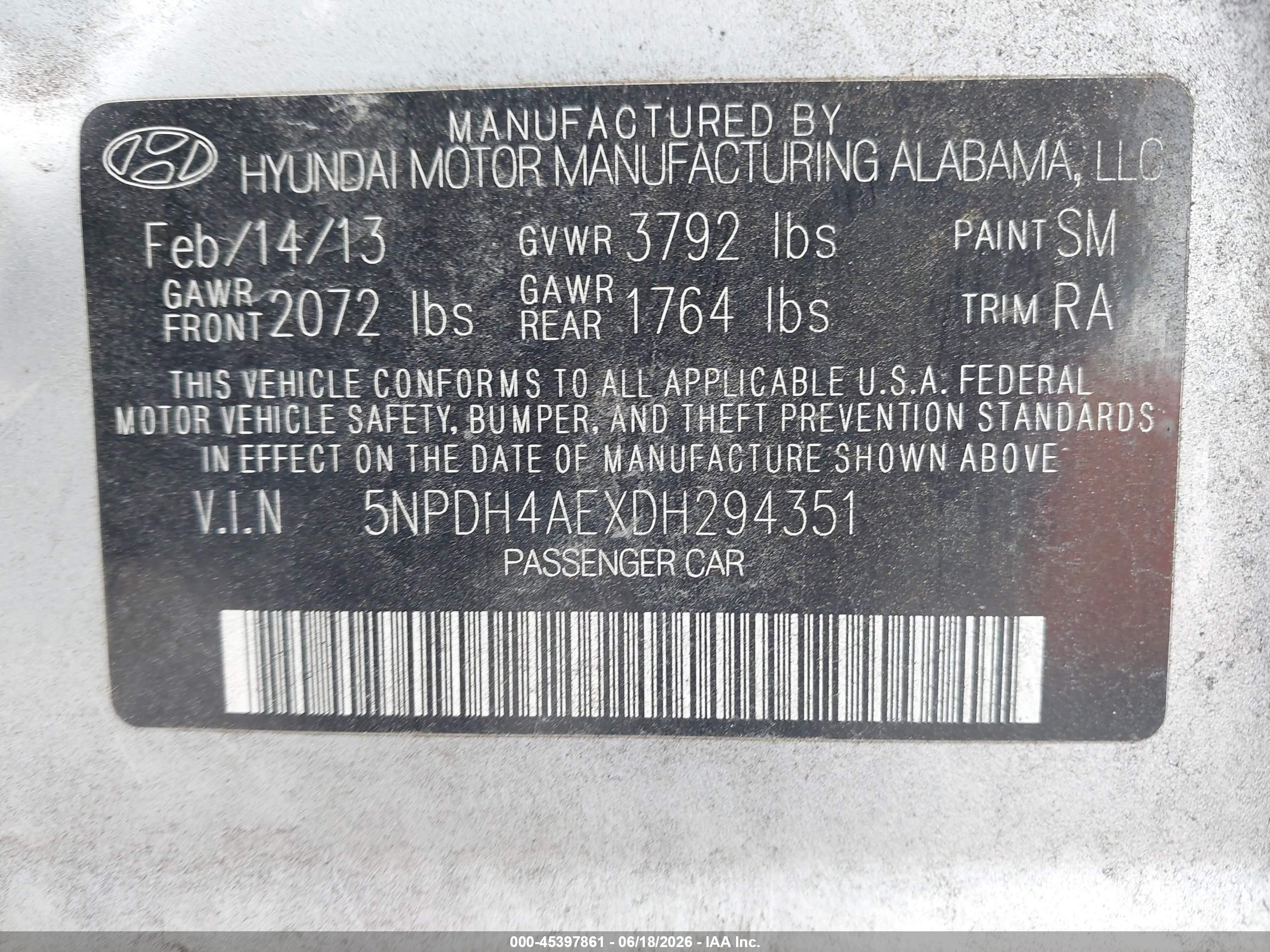 2013 Hyundai Elantra Gls Silver vin: 5NPDH4AEXDH294351