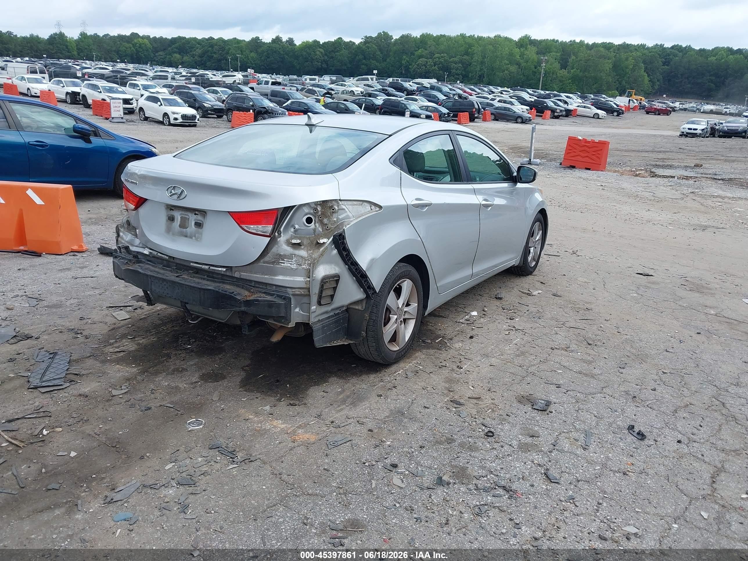 2013 Hyundai Elantra Gls Silver vin: 5NPDH4AEXDH294351