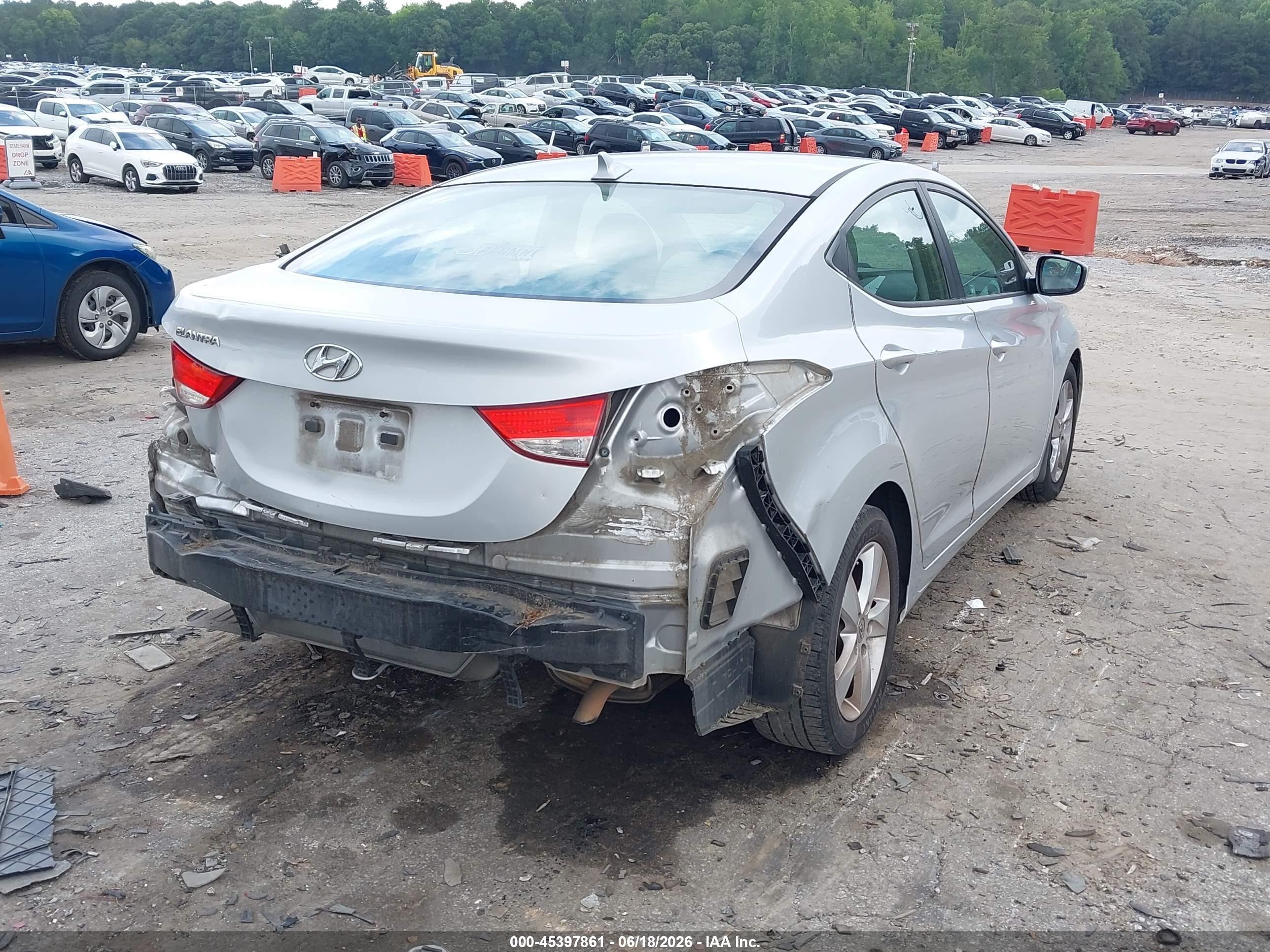 2013 Hyundai Elantra Gls Silver vin: 5NPDH4AEXDH294351