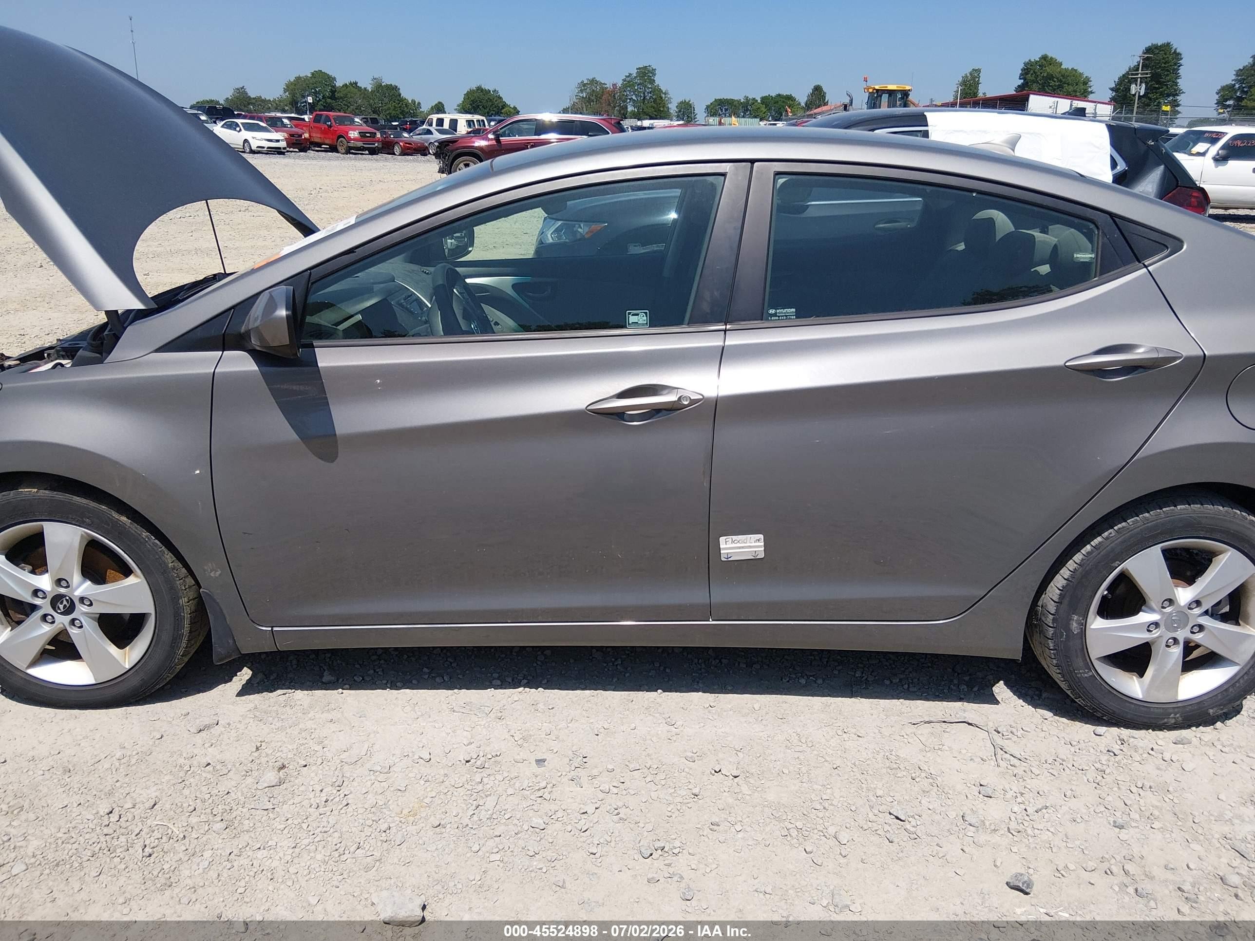 2013 Hyundai Elantra Gls Gray vin: 5NPDH4AEXDH301749
