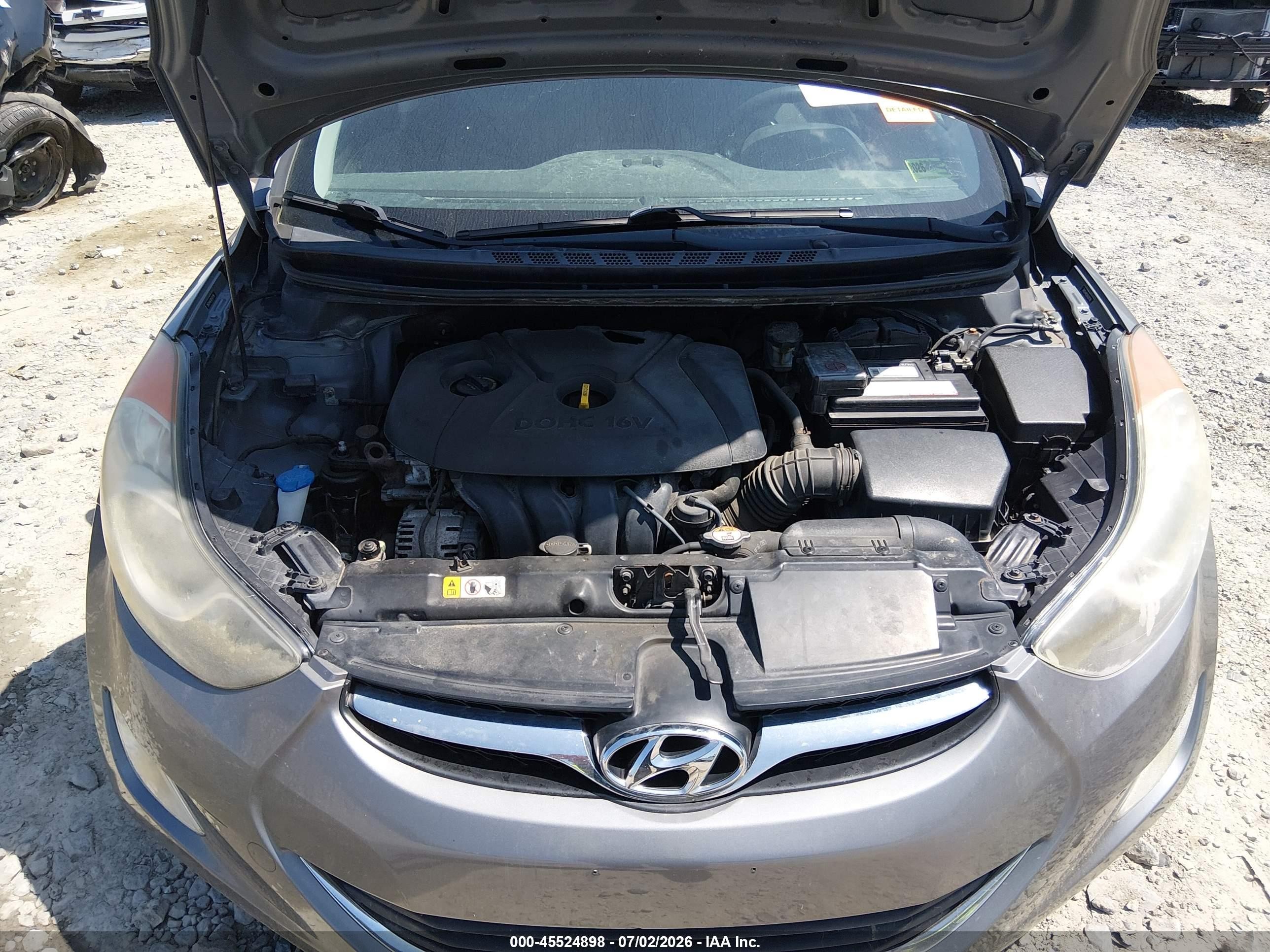 2013 Hyundai Elantra Gls Gray vin: 5NPDH4AEXDH301749